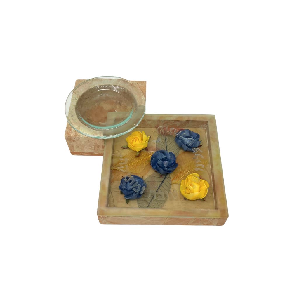 HONEY DISH w FLOWERS