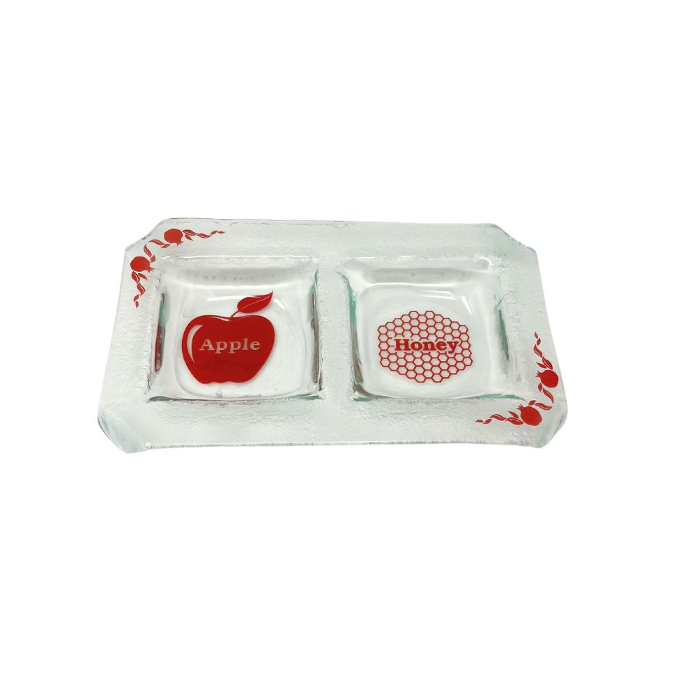 ROSH HASHANAH GLASS PLATE