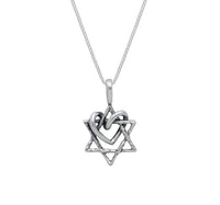 Intertwined Star of David and Heart Necklace