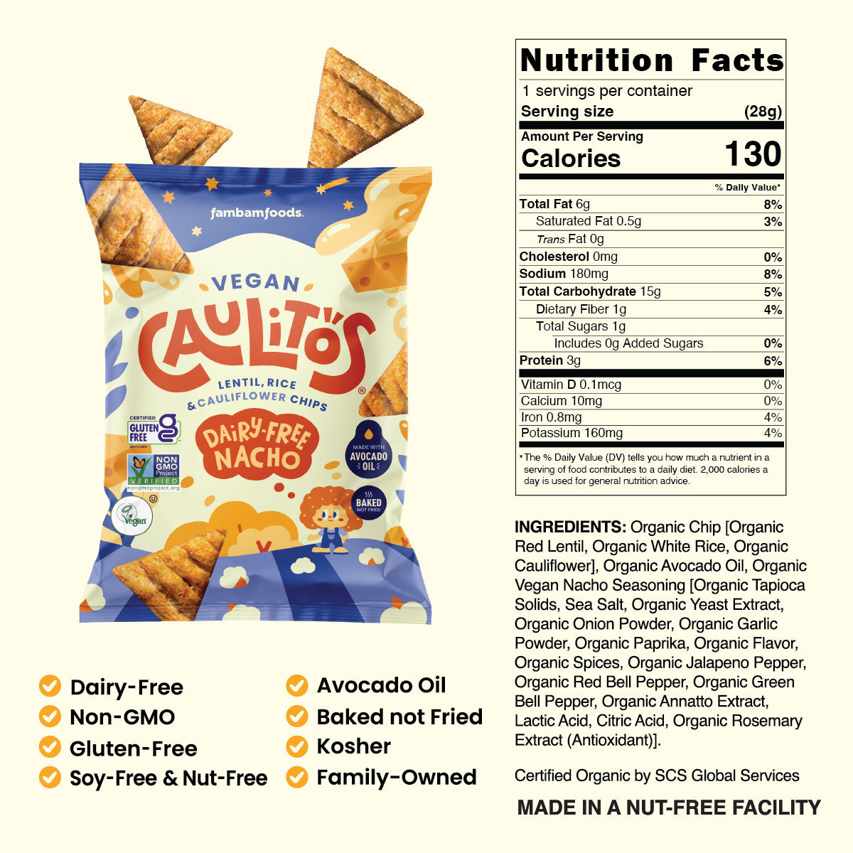 Caulitos : Lentil, Rice, & Cauliflower Chips