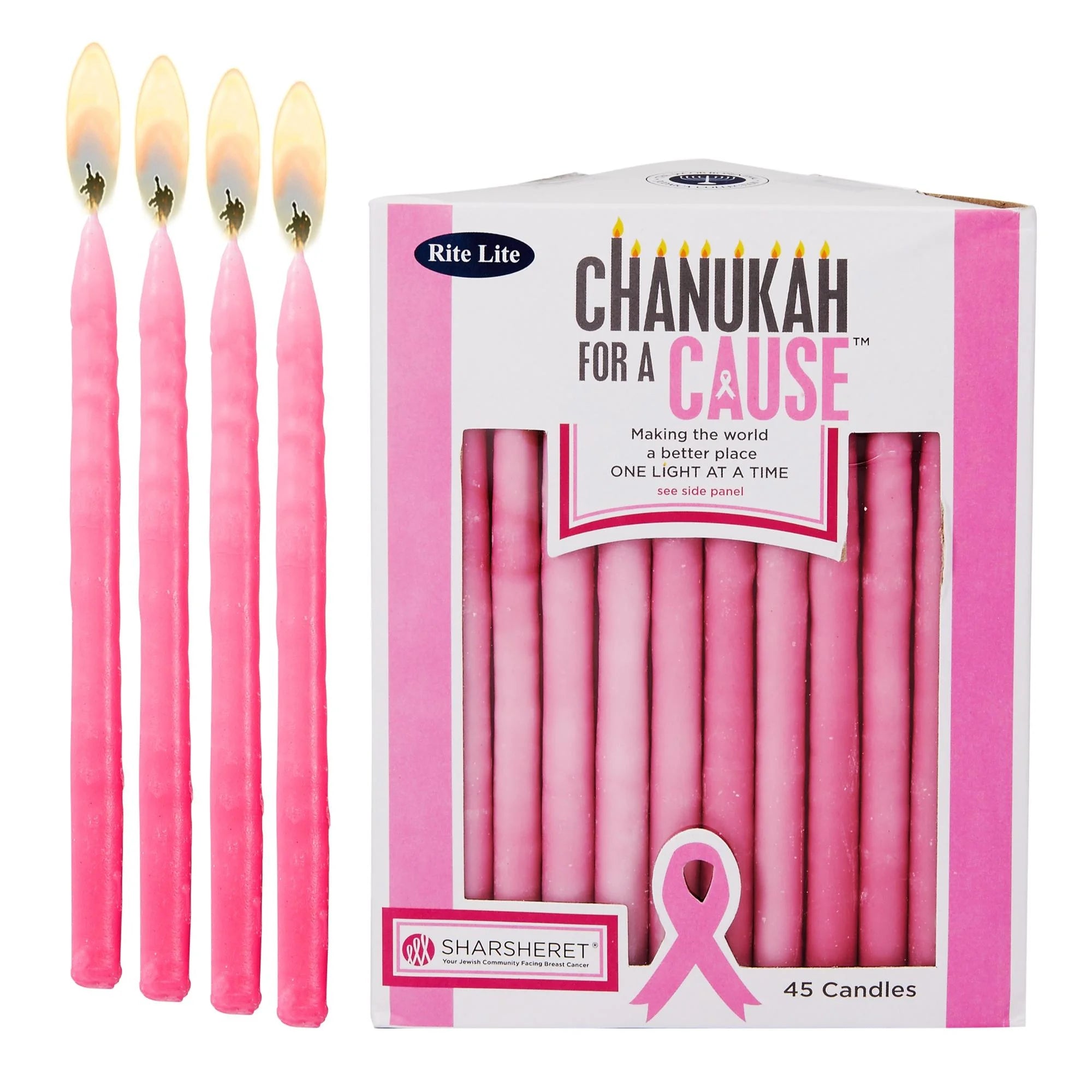 Chanukah for a Cause Pink Breast Cancer Candles
