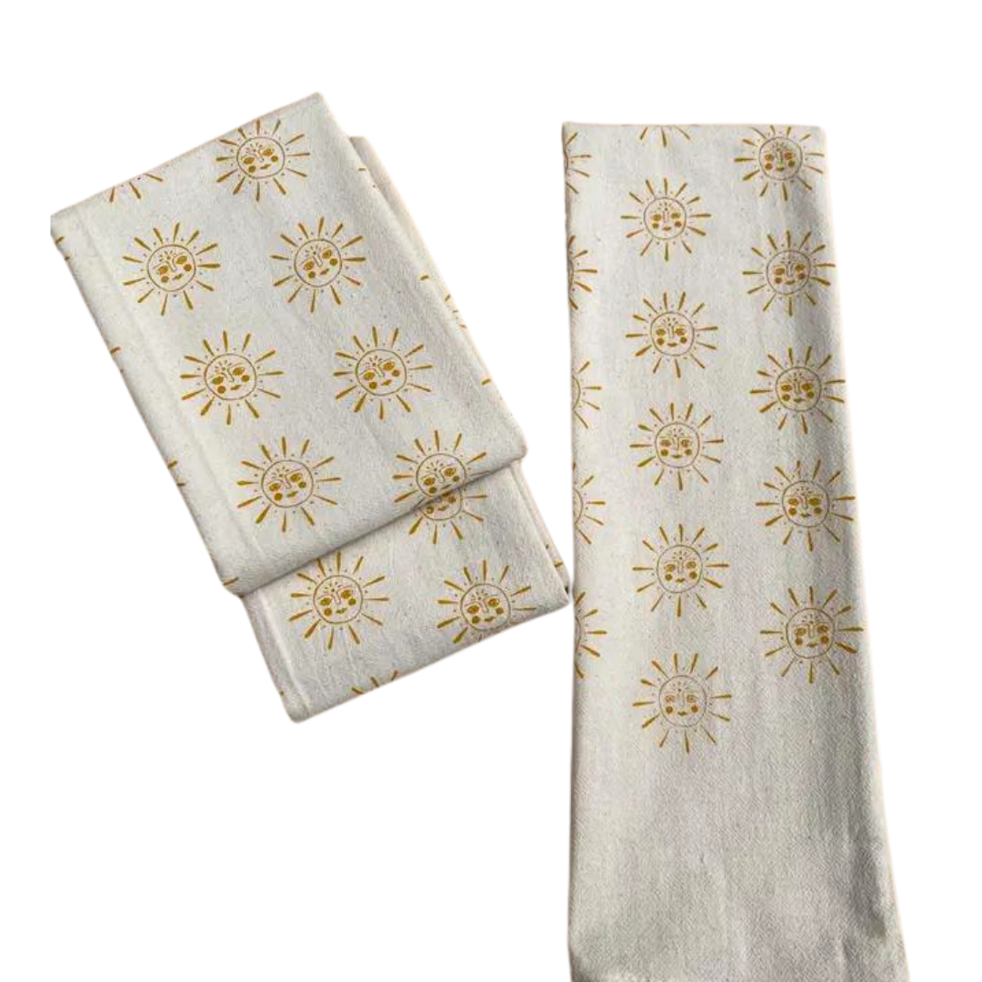 Sun Hand Printed Cotton Towel