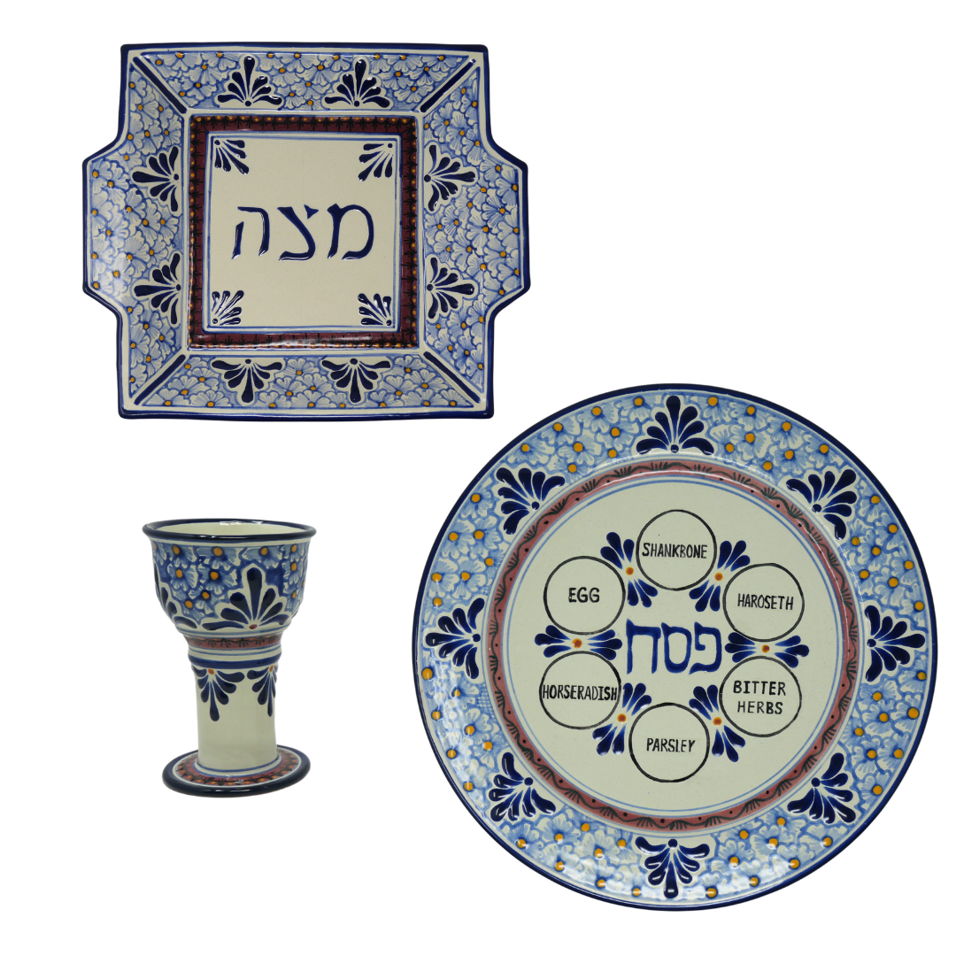 Daisy Matzah and Seder Plate set