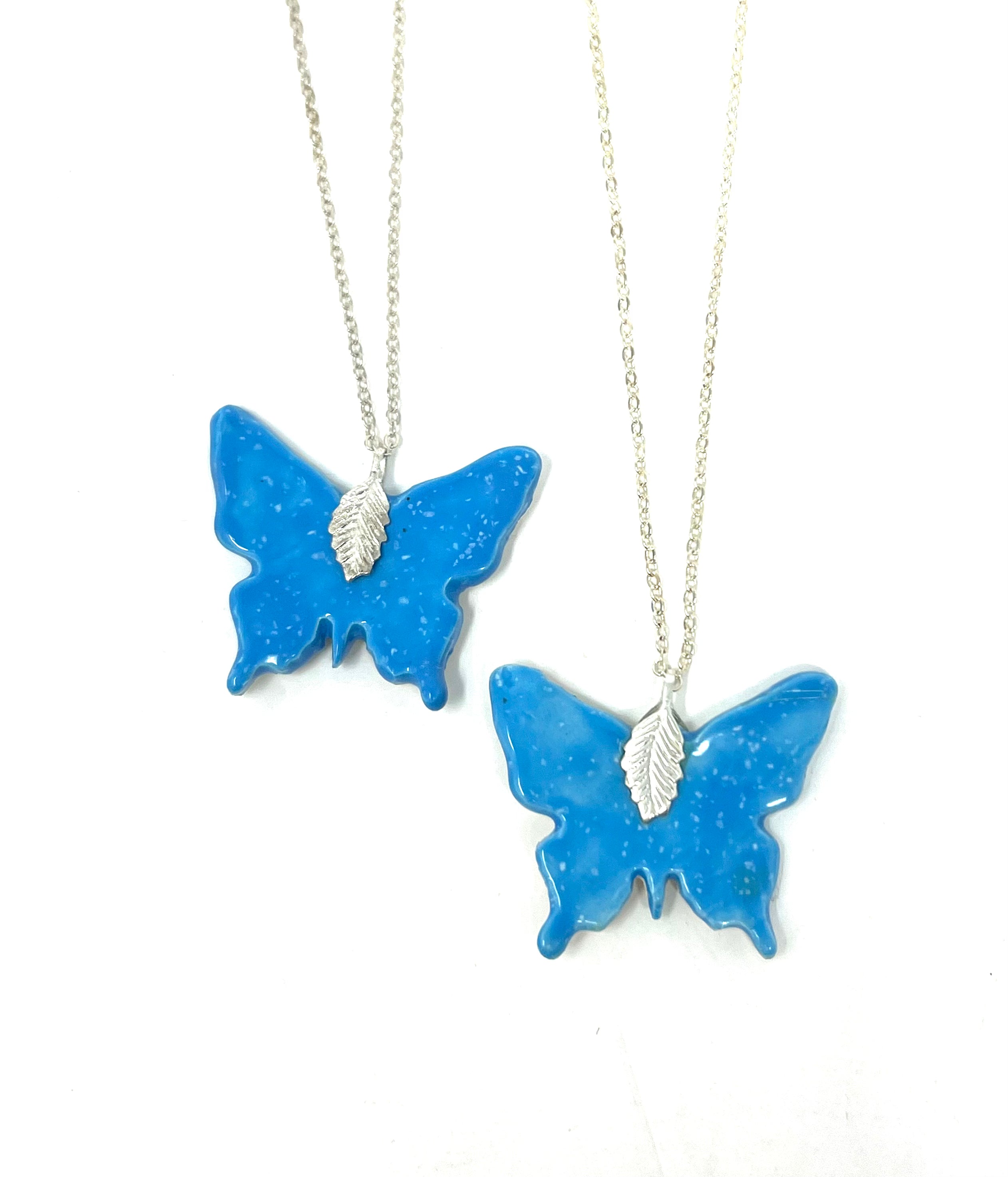 Handmade ceramic butterfly Necklace