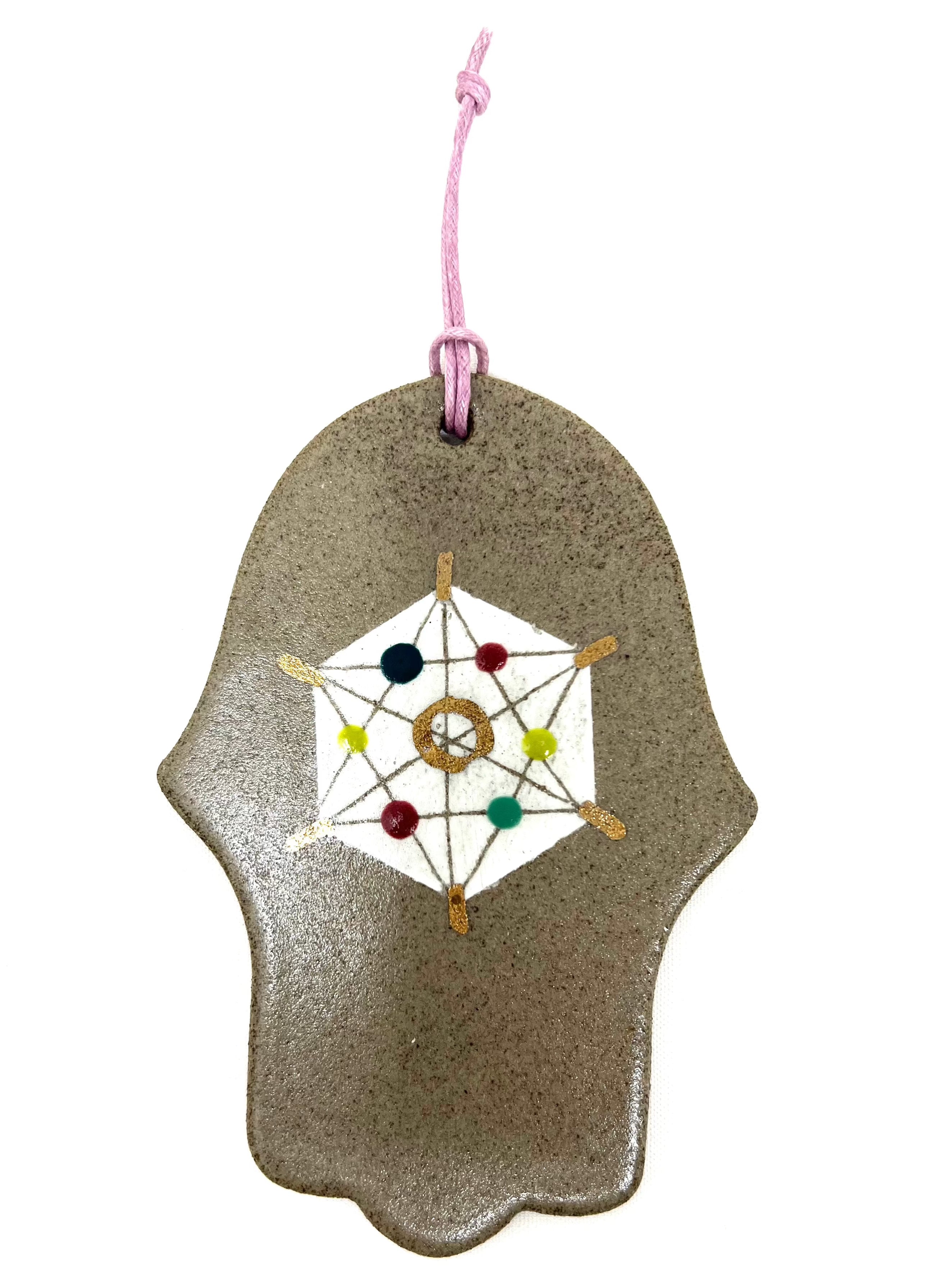 Ceramic Hamsa Wall Hanging with Star