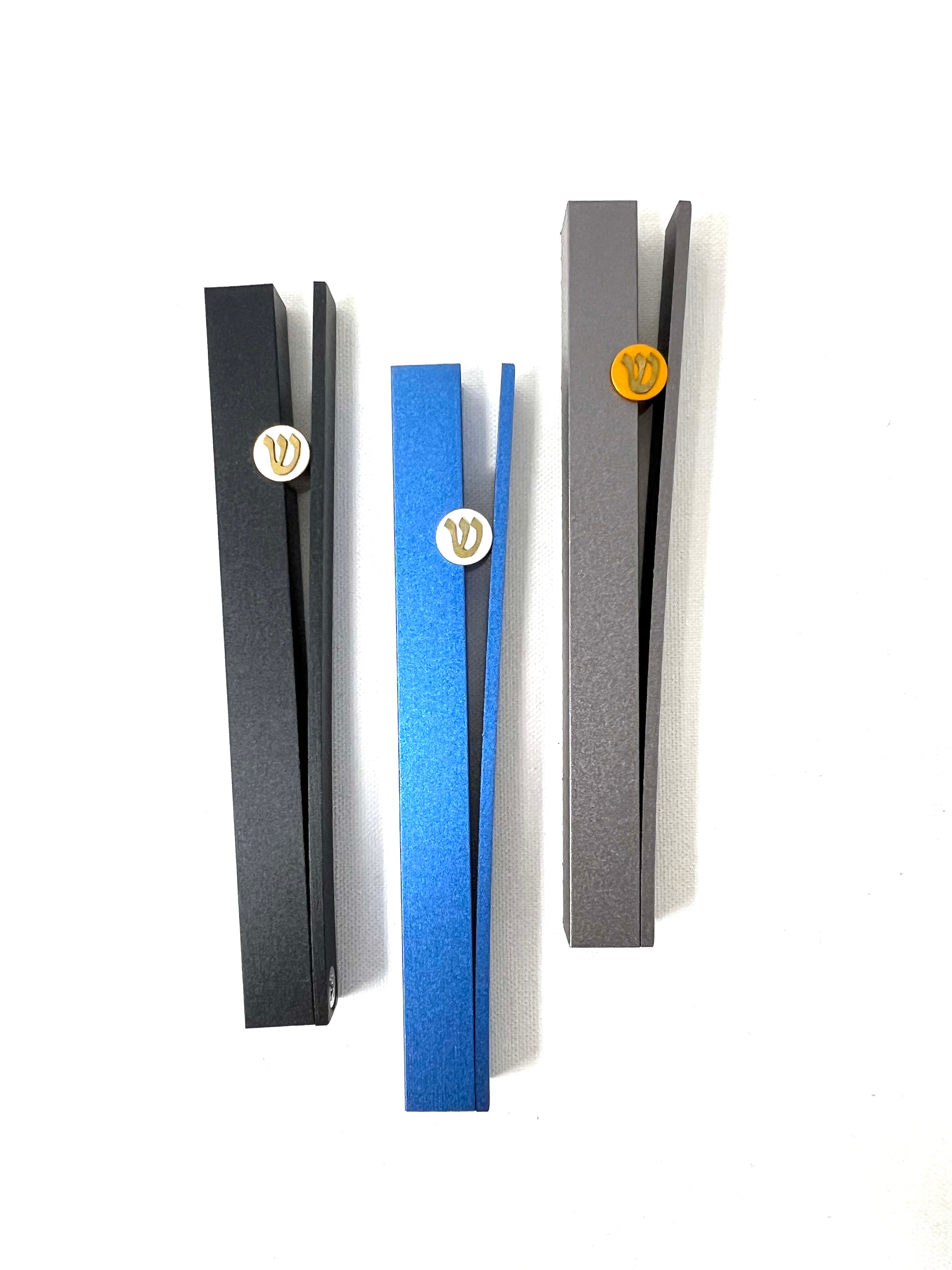 Blue Mezuzah "V"