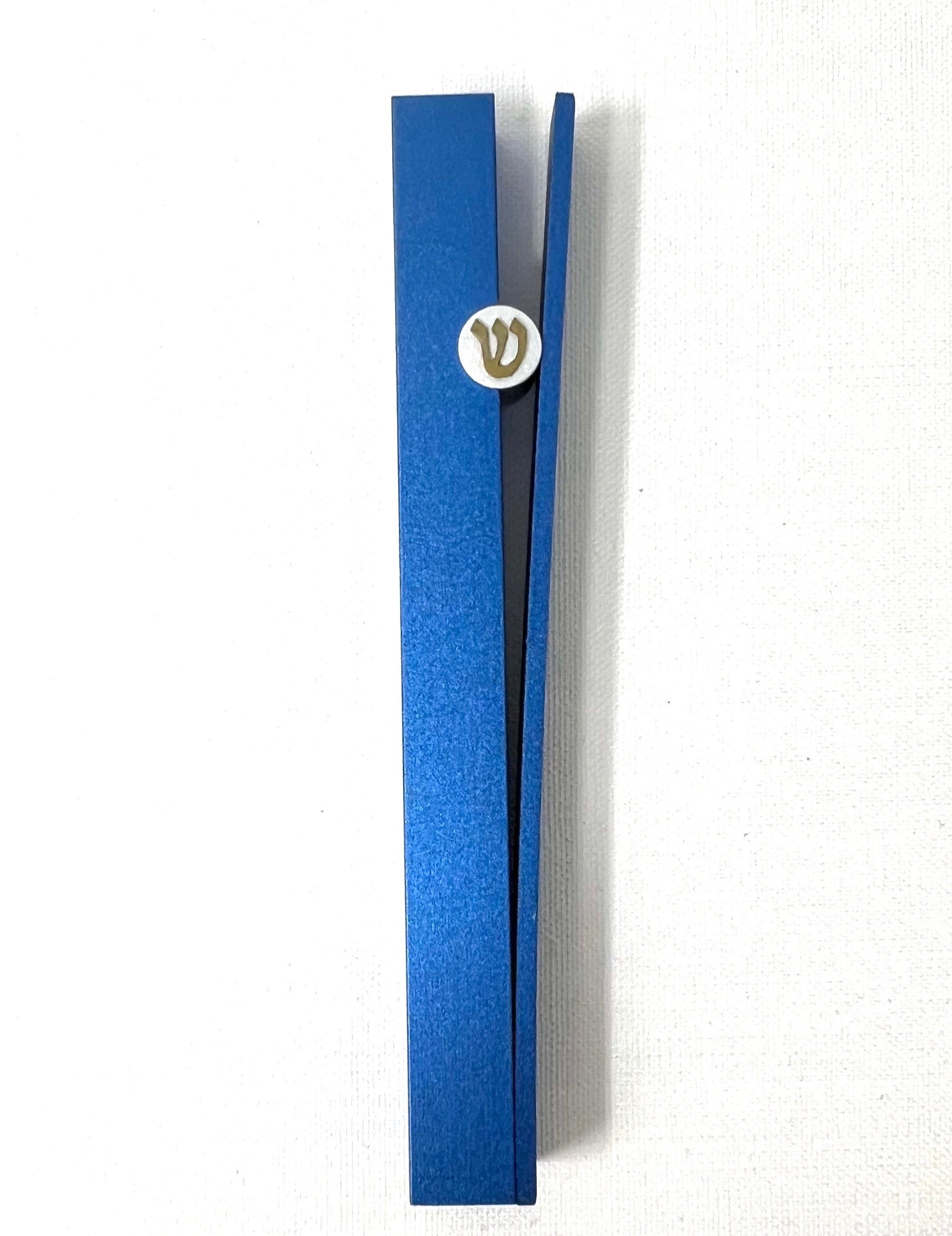 Blue Mezuzah "V"