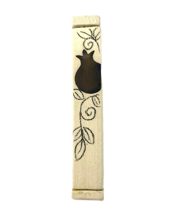 Ceramic Mezuzah with Pomegranate Design