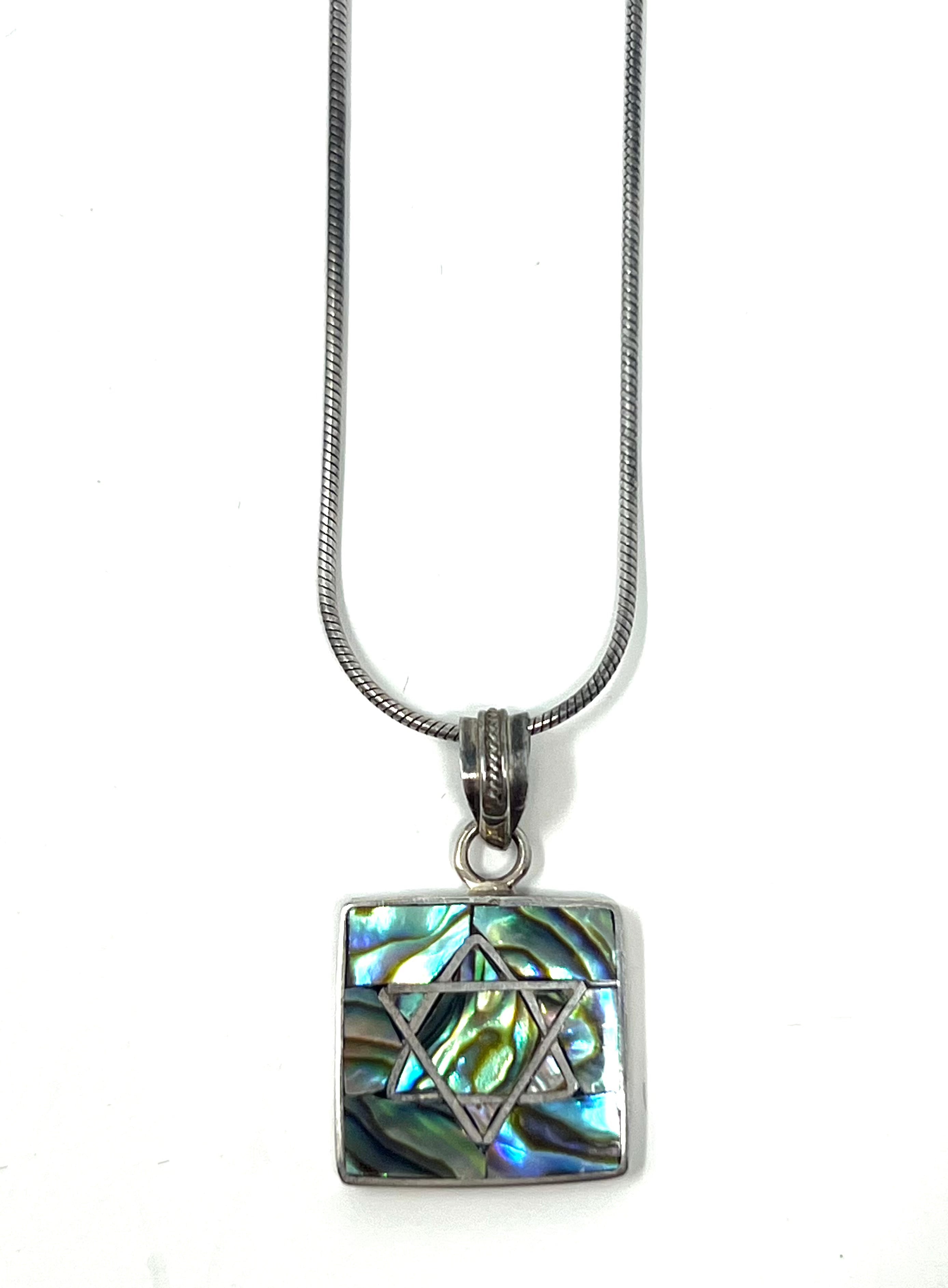 Abalone Star of David Necklace