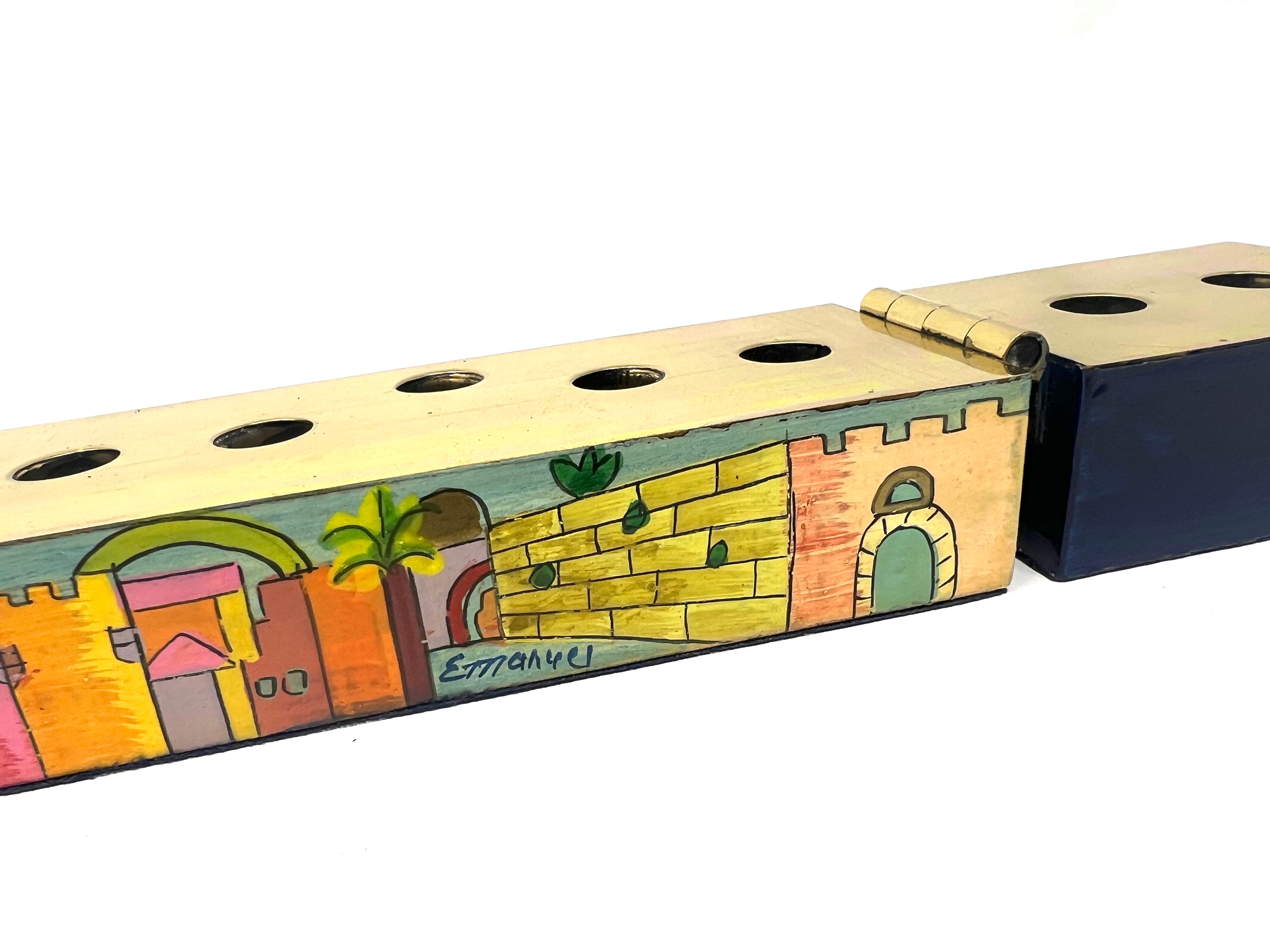 Yair Emanuel MENORAH and CANDLESTICK Holder