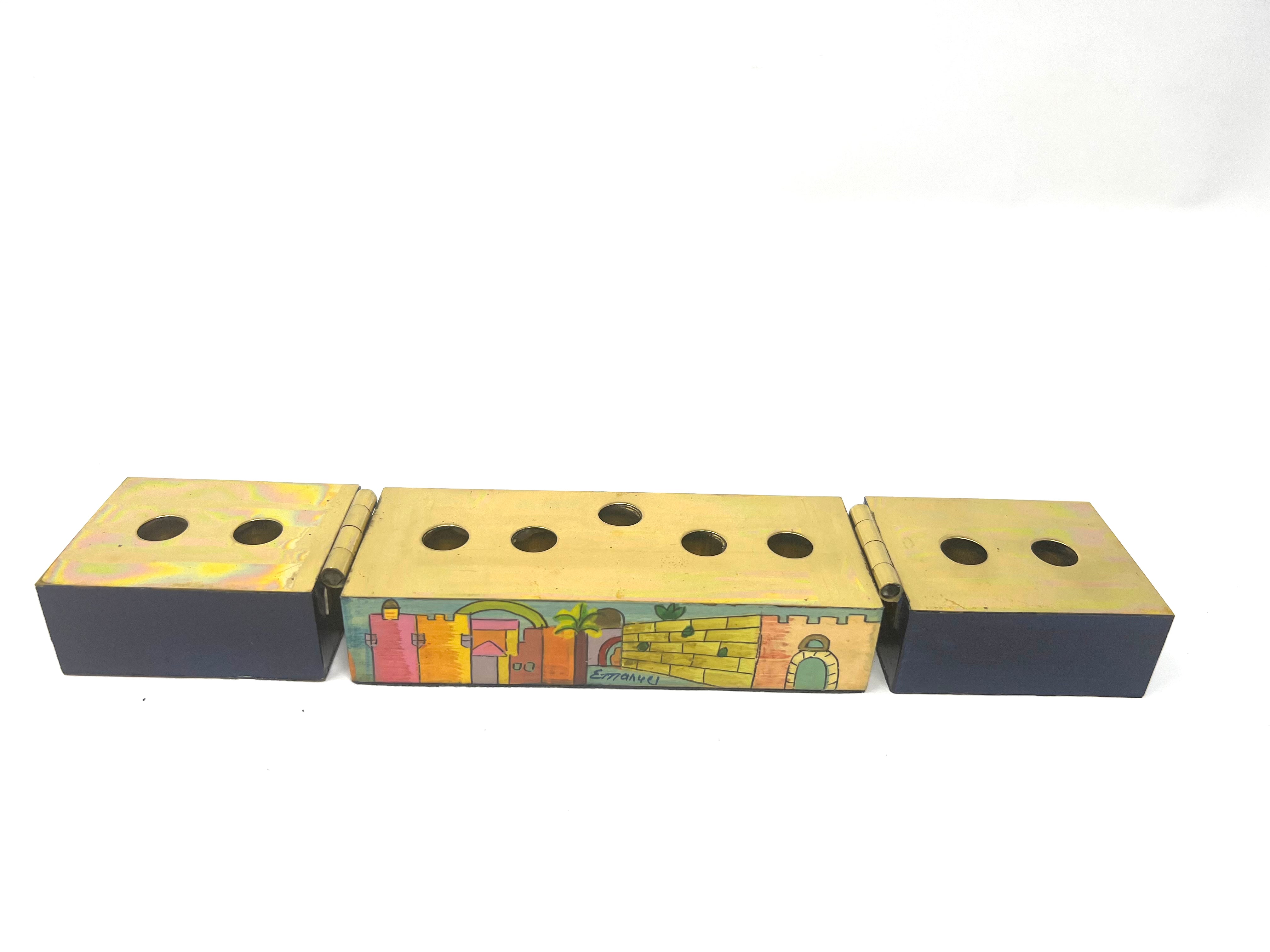 Yair Emanuel MENORAH and CANDLESTICK Holder