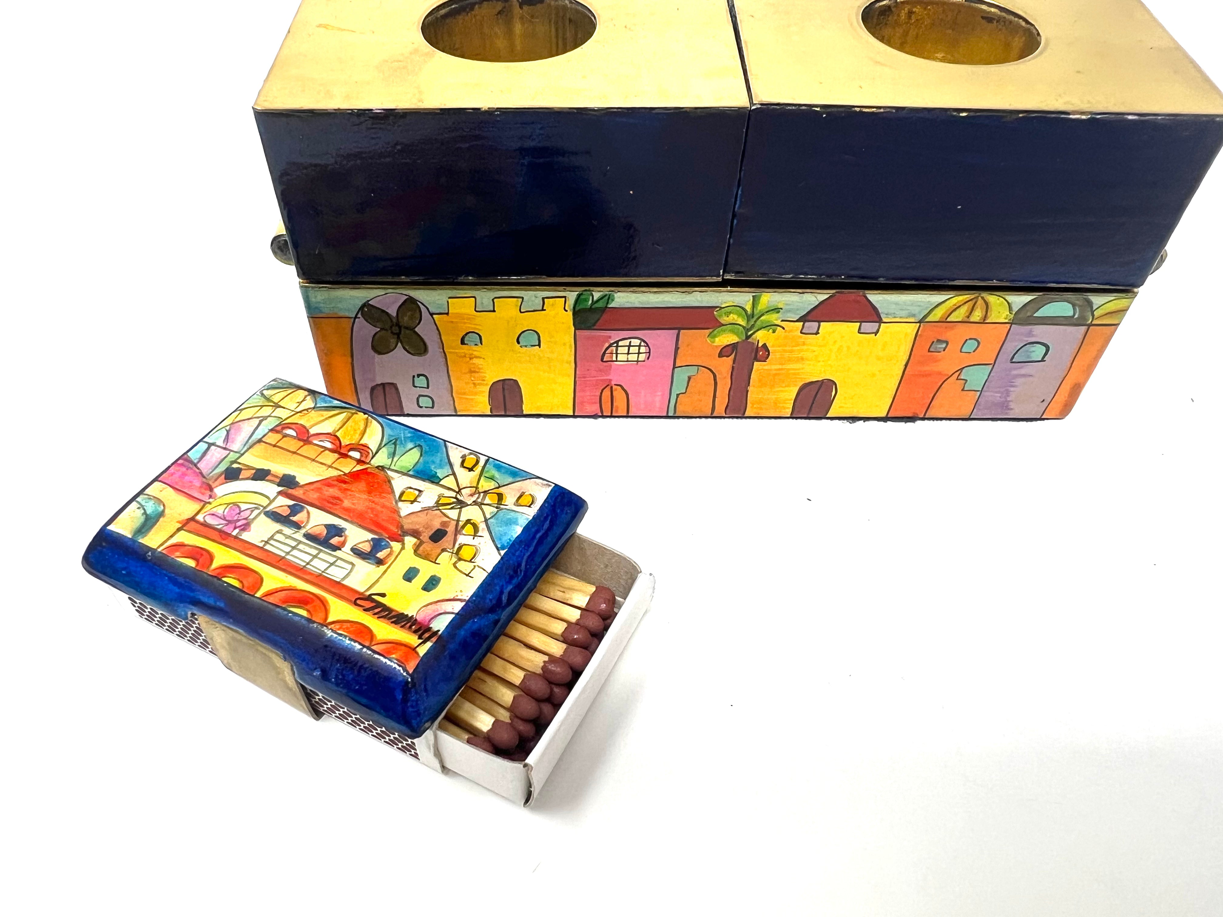 Yair Emanuel MENORAH and CANDLESTICK Holder