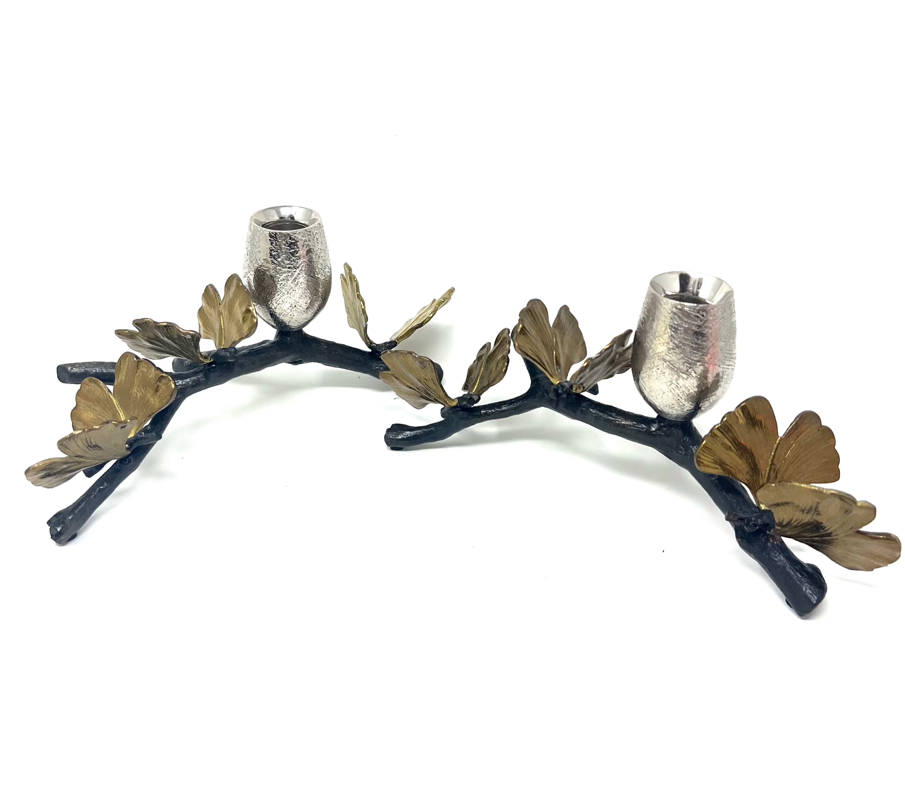 Butterfly Ginko Candleholder Set