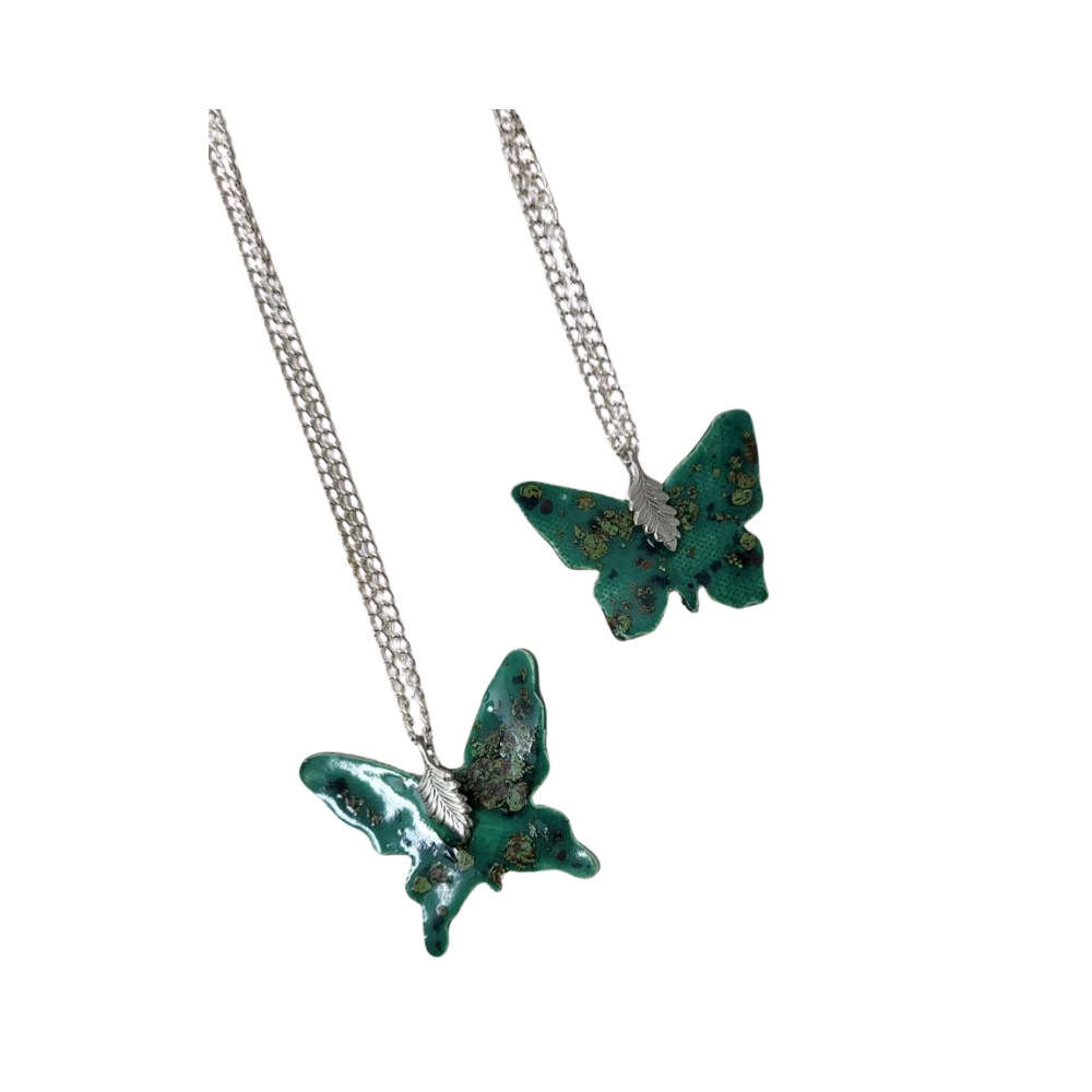 Handmade ceramic butterfly Necklace