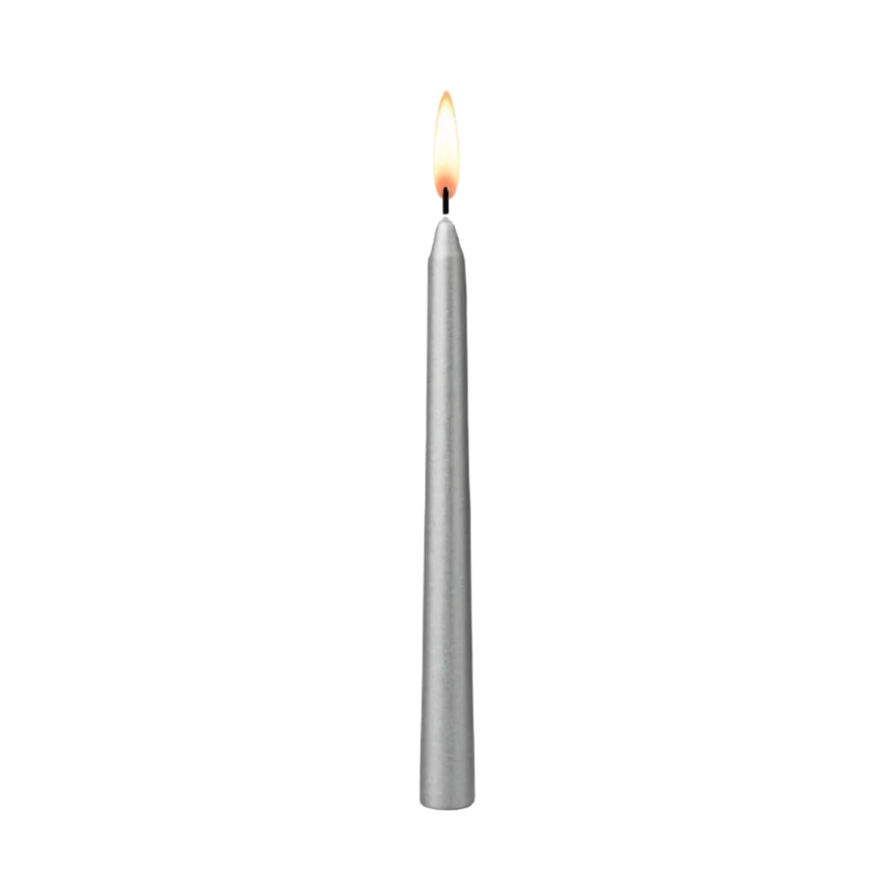 Metallic Silver Chanukah Candles