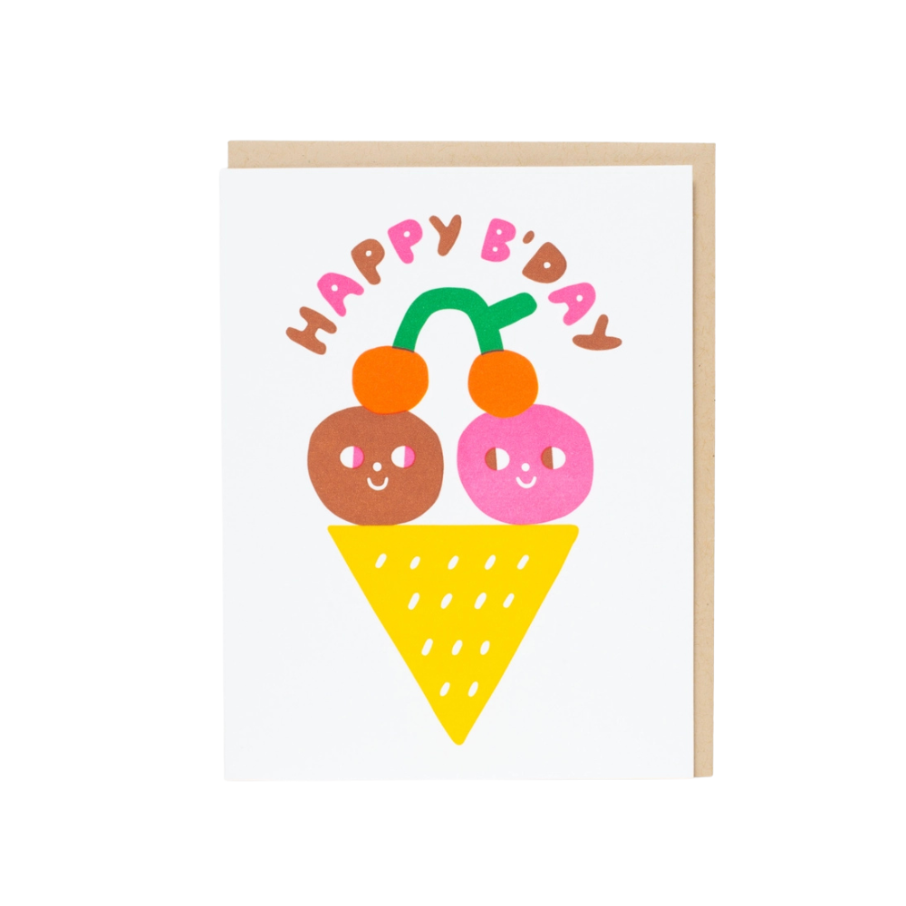 Birthday Ice Cream Wishes Letterpress