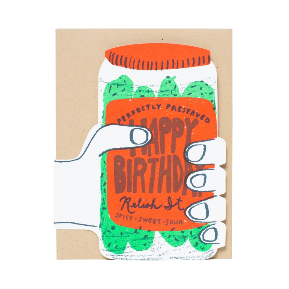 Pickle Birthday Die-Cut Letterpress