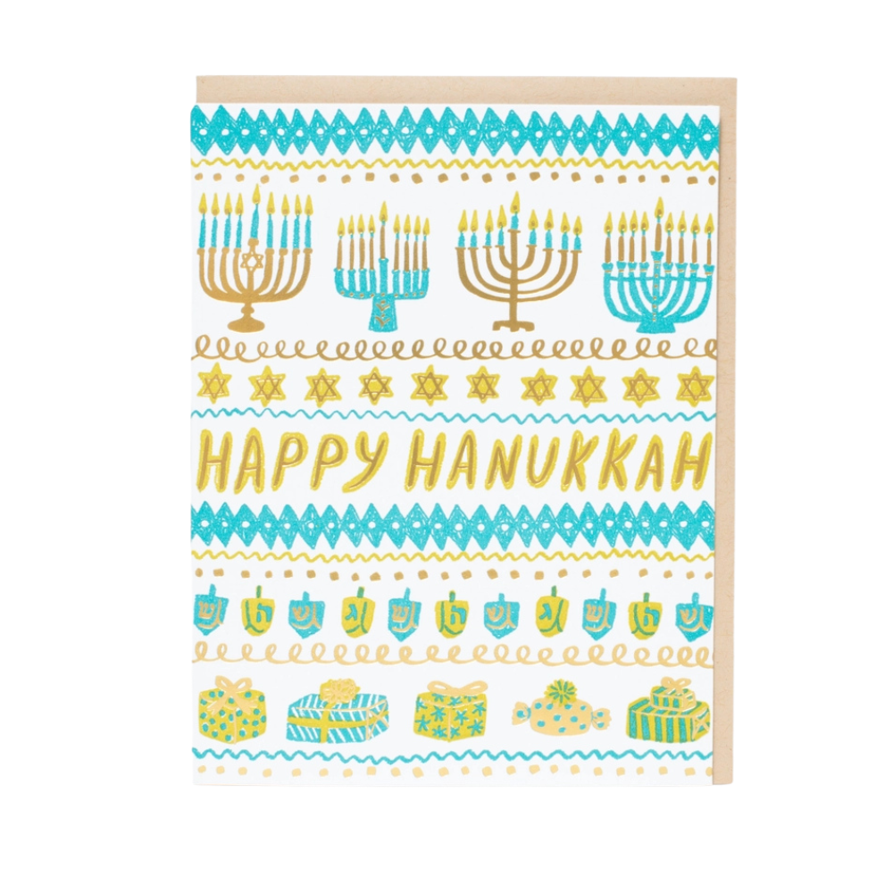Hanukkah Stripes Greeting Card