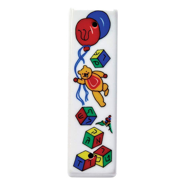 Teddy and Balloon Mezuzah for Children