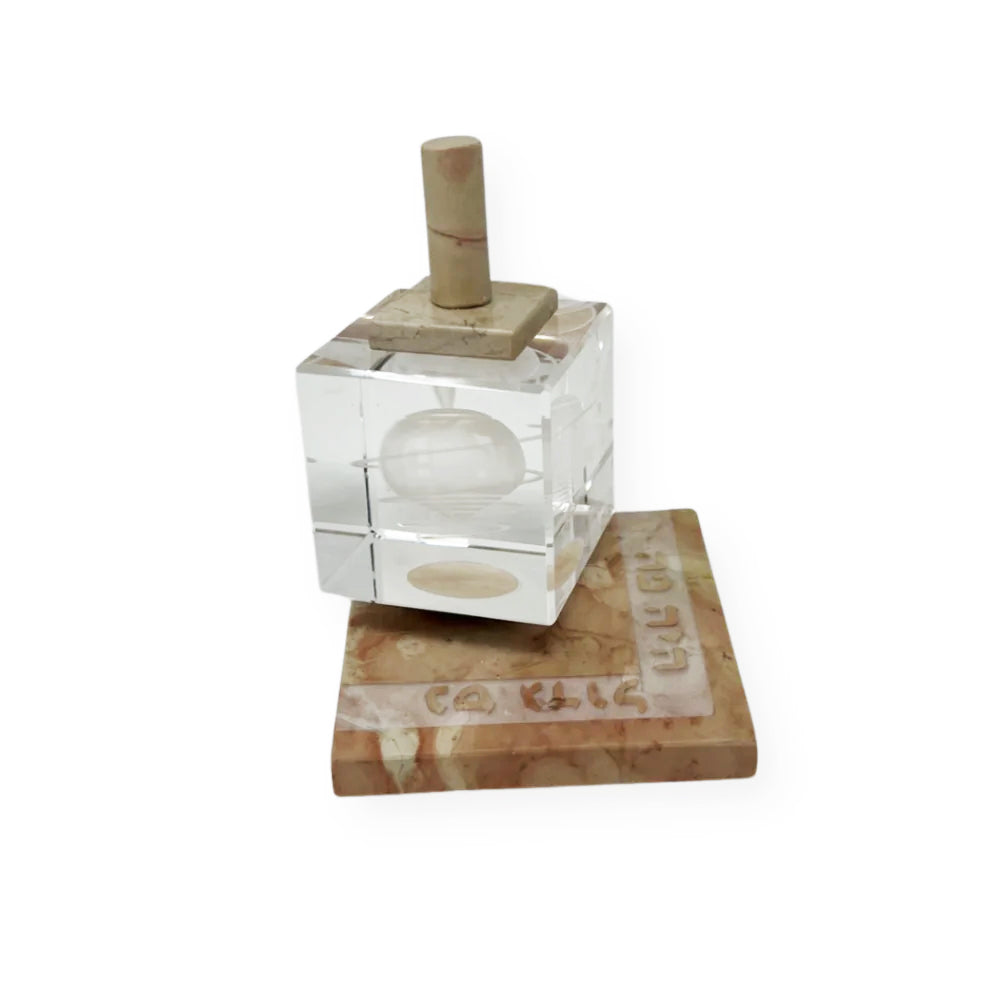 ETCHED GLASS SPINNING DREIDEL