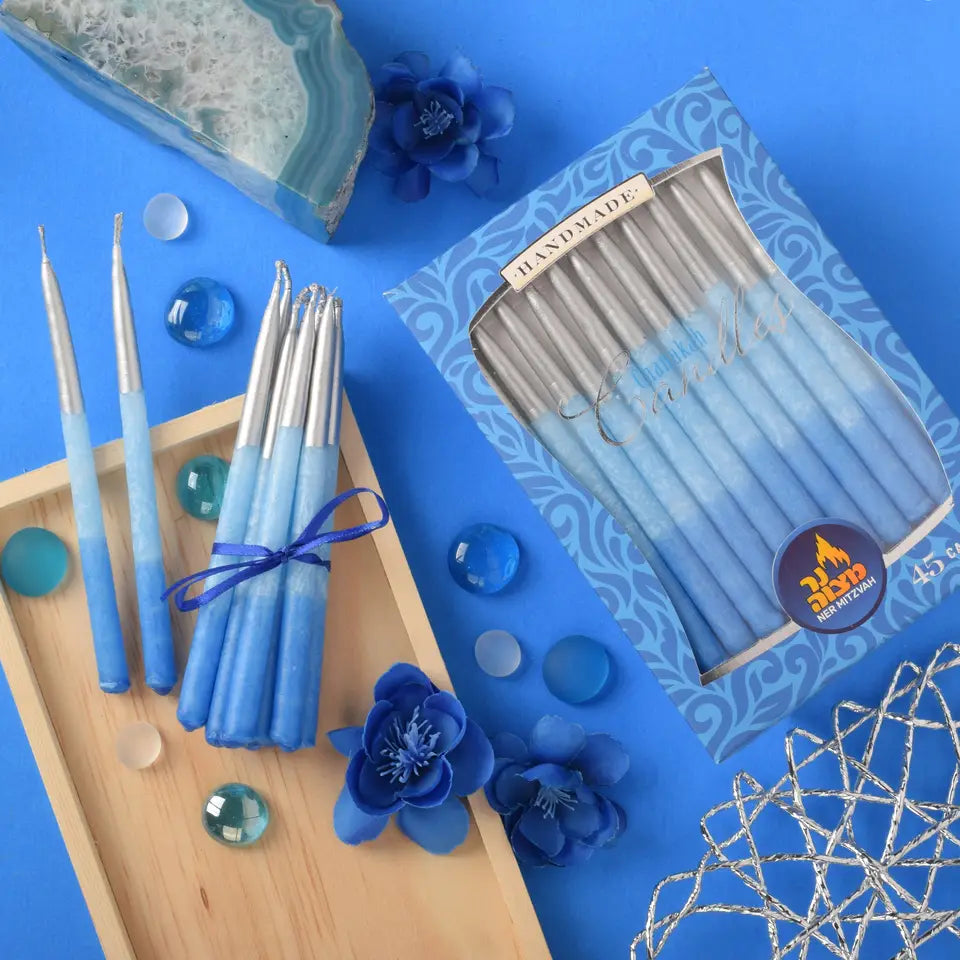 Blue & Silver Handmade Candles