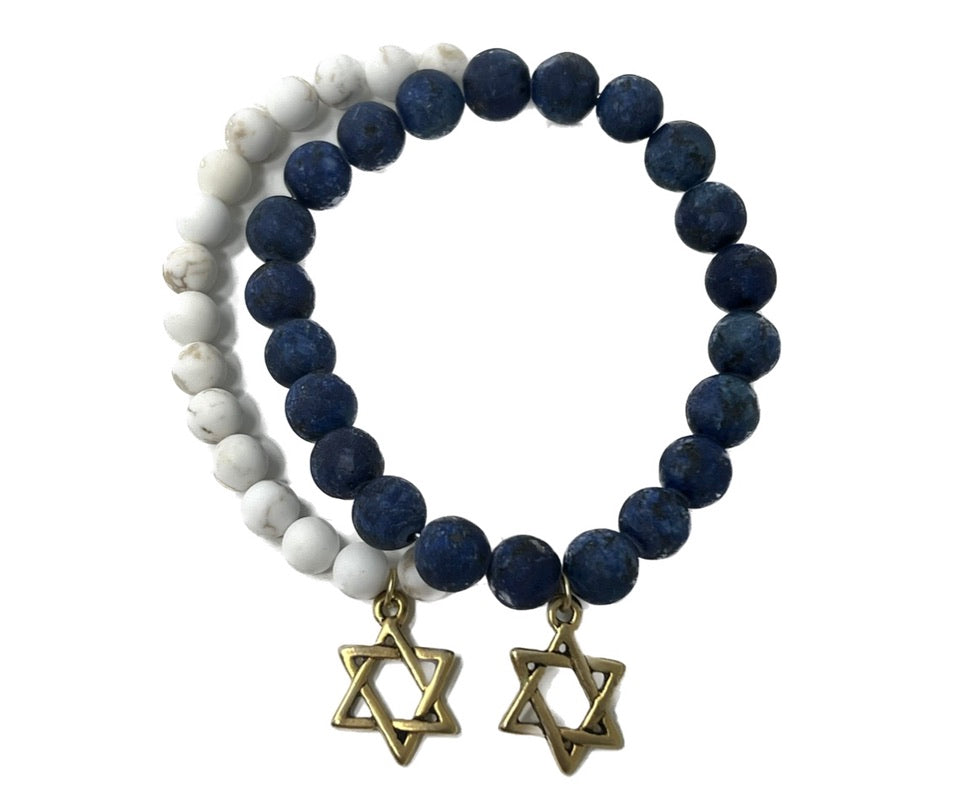 Star of David stackable charm bracelet
