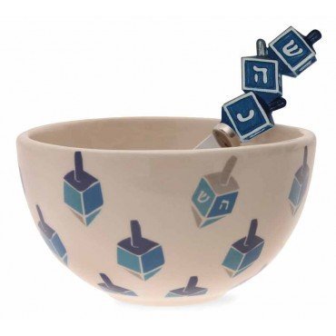 Chanuka bowl & spreader set