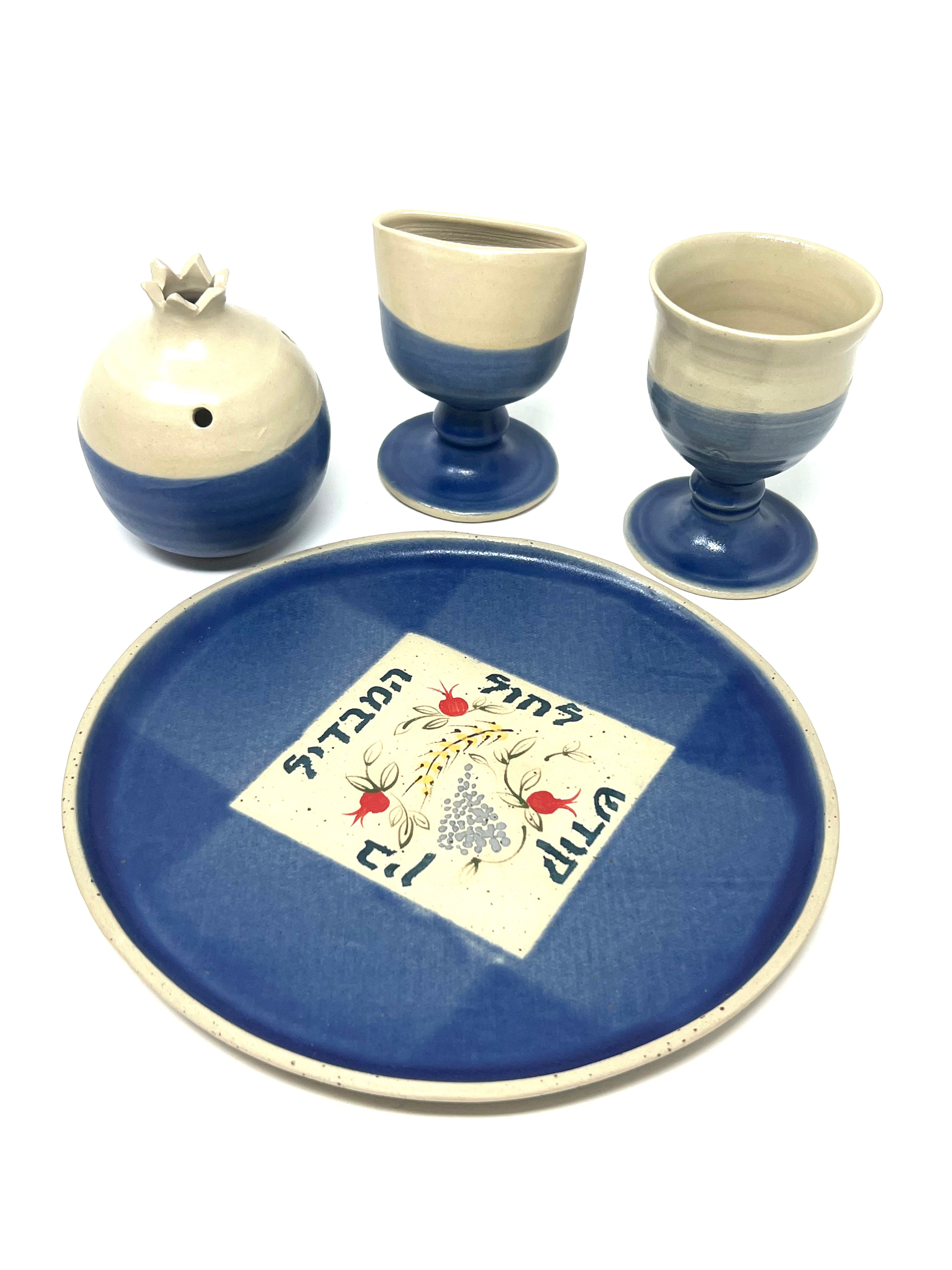 Ceramic Havdalah Set in Blue