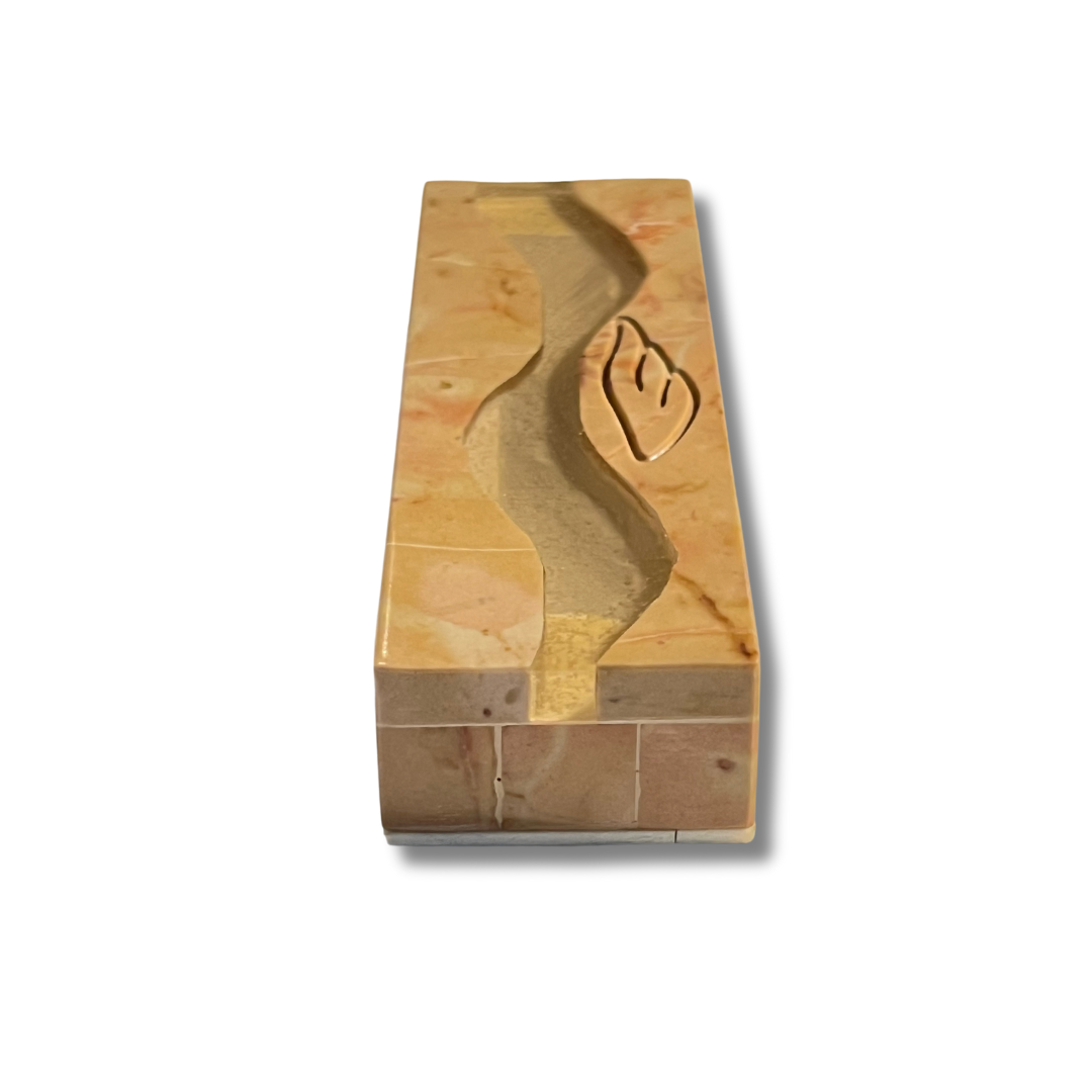 Jerusalem Stone with Glass Mezuzah