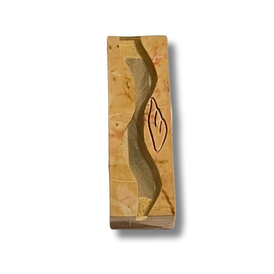 Jerusalem Stone with Glass Mezuzah