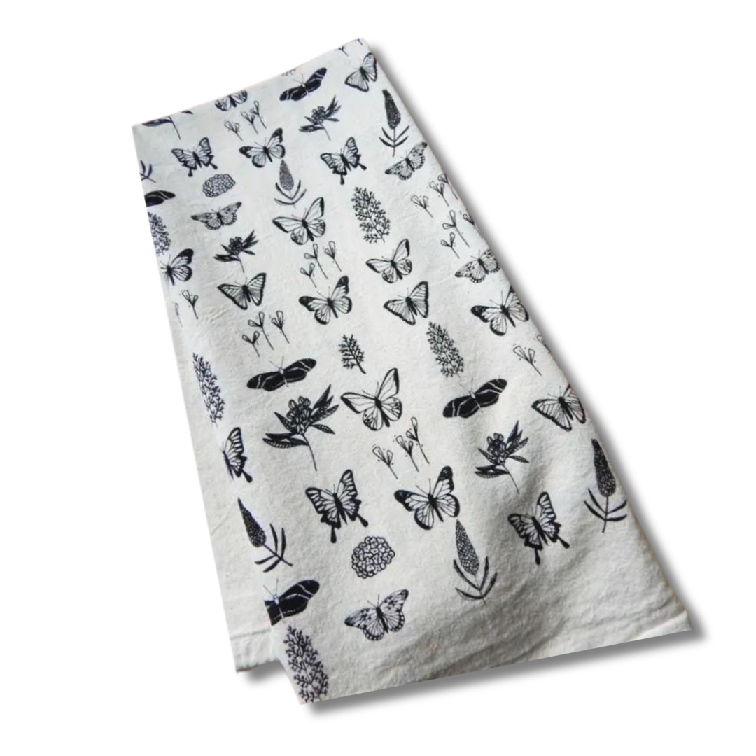 Butterfly Hand Printed Cotton Towel