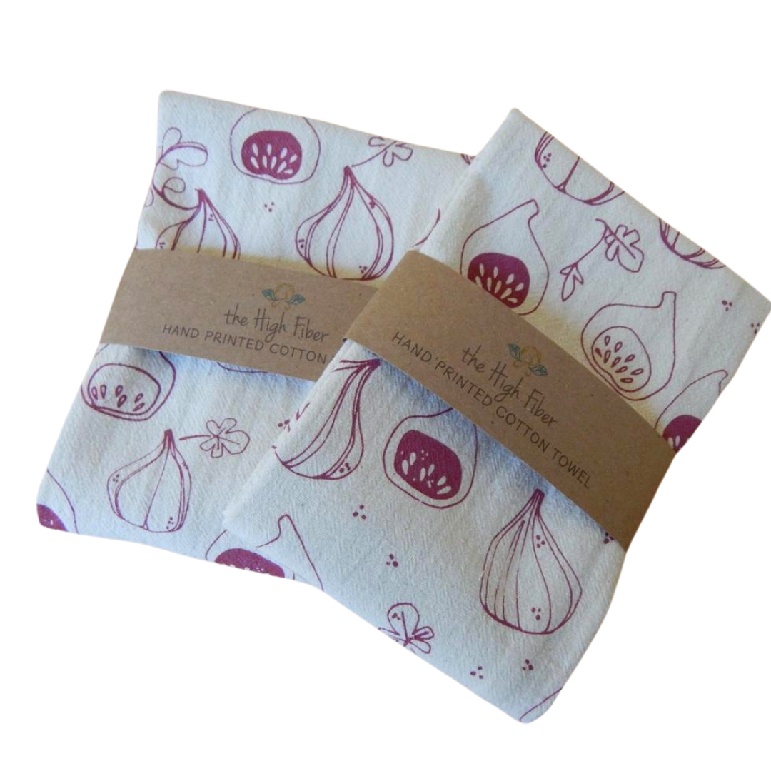 Fig Hand Printed Cotton Towel