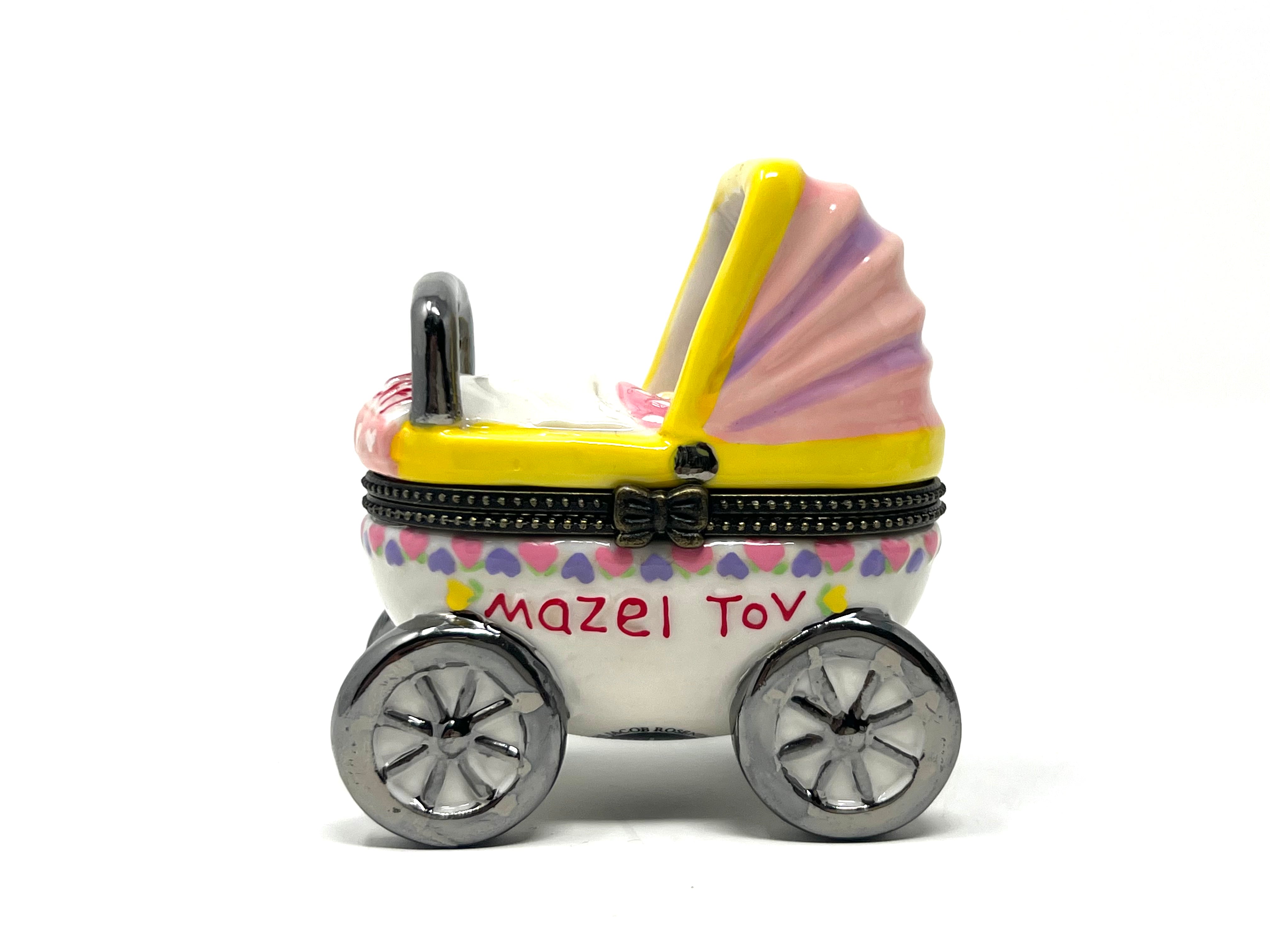 Mazel Tov Baby Girl Carriage Keepsake