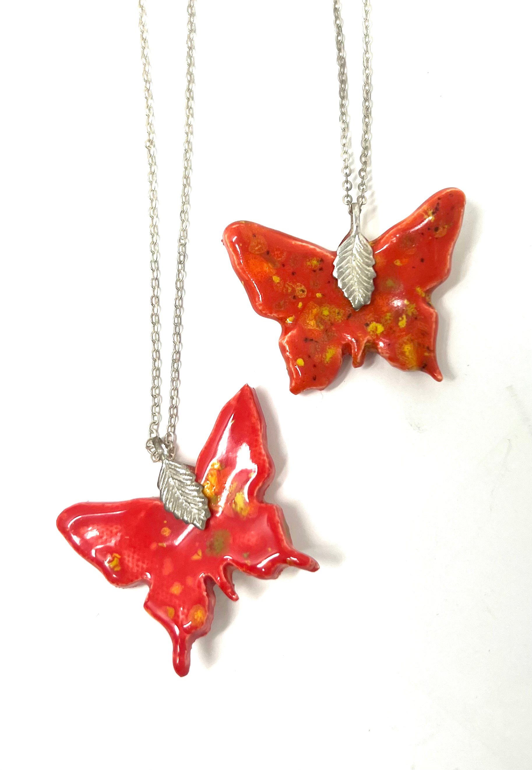 Handmade ceramic butterfly Necklace