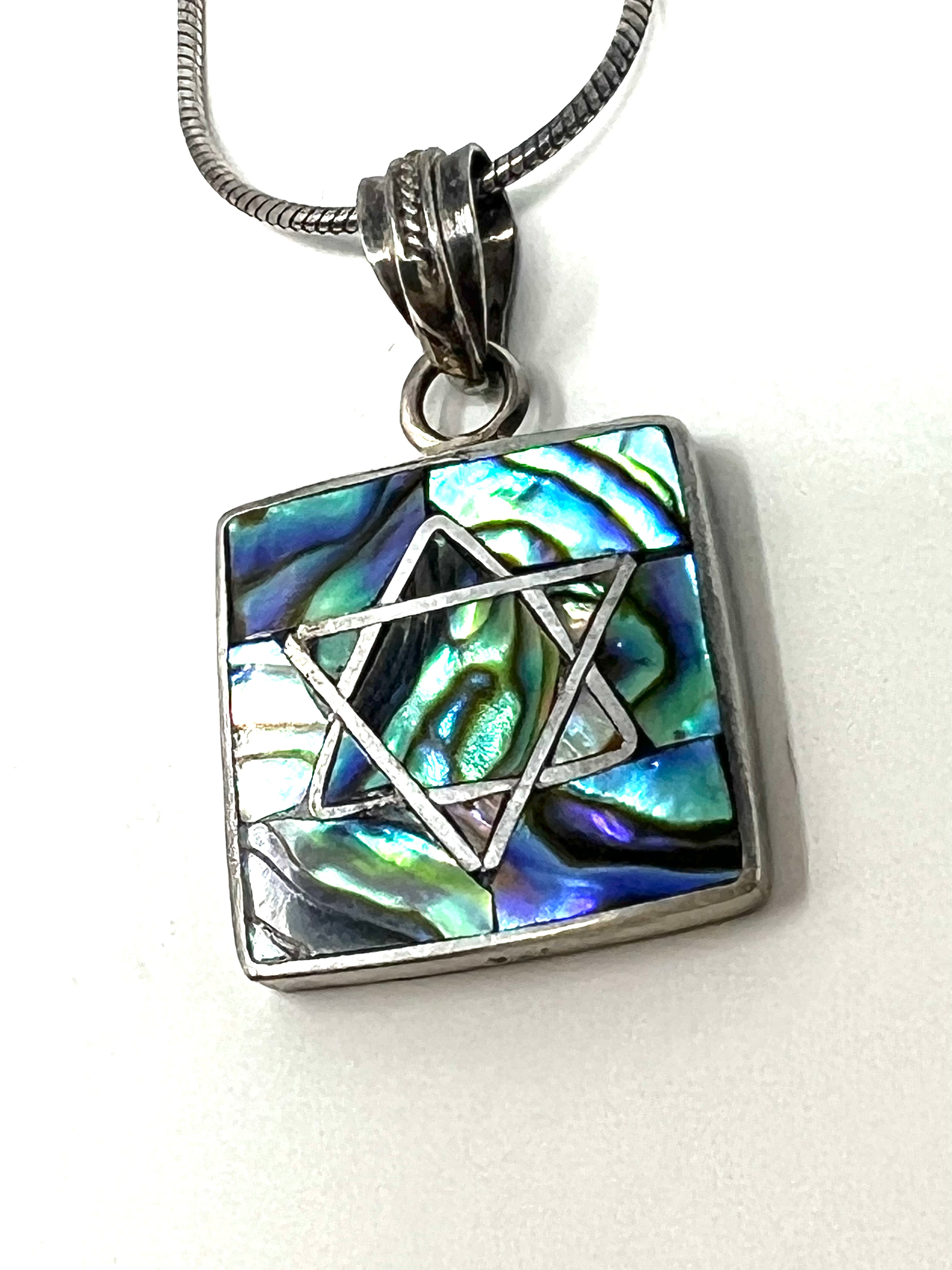 Abalone Star of David Necklace