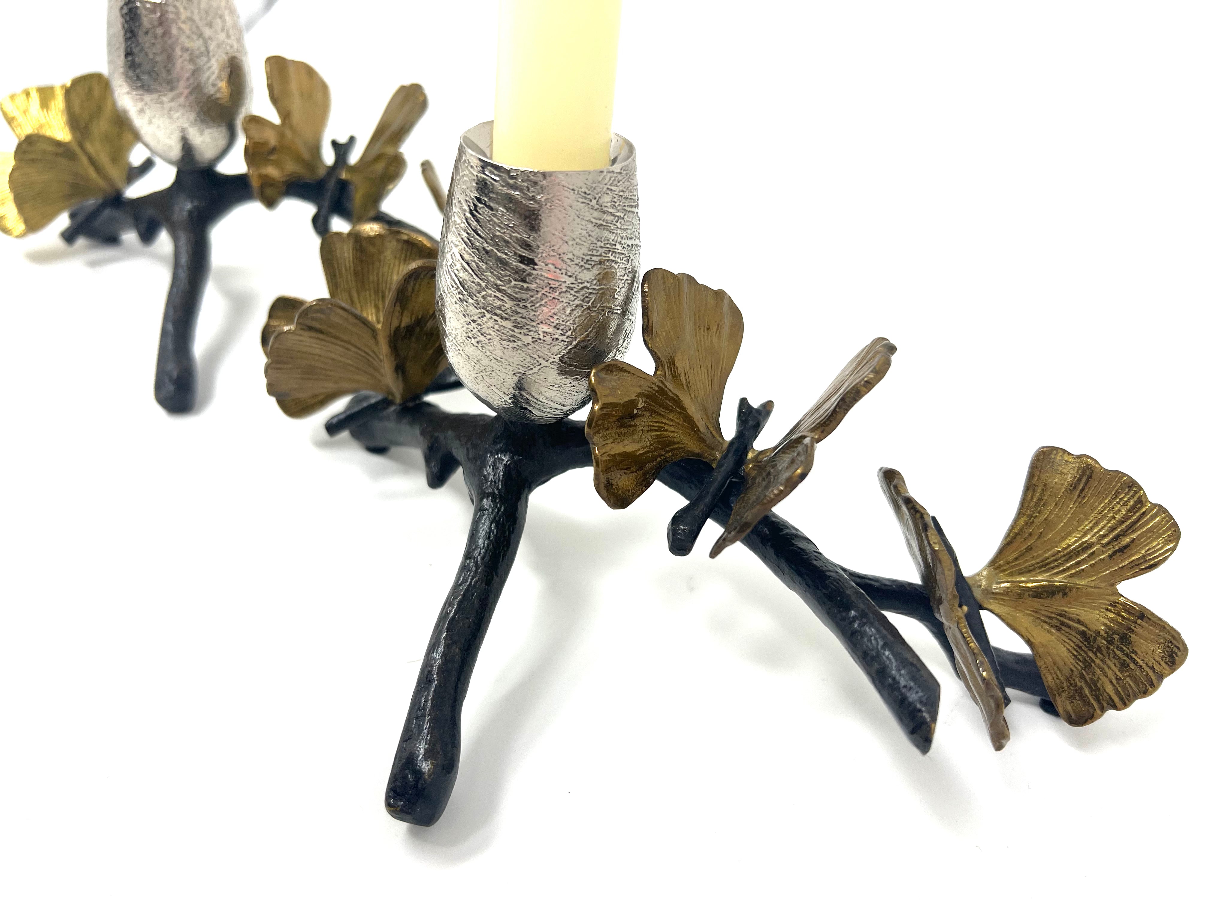 Butterfly Ginko Candleholder Set