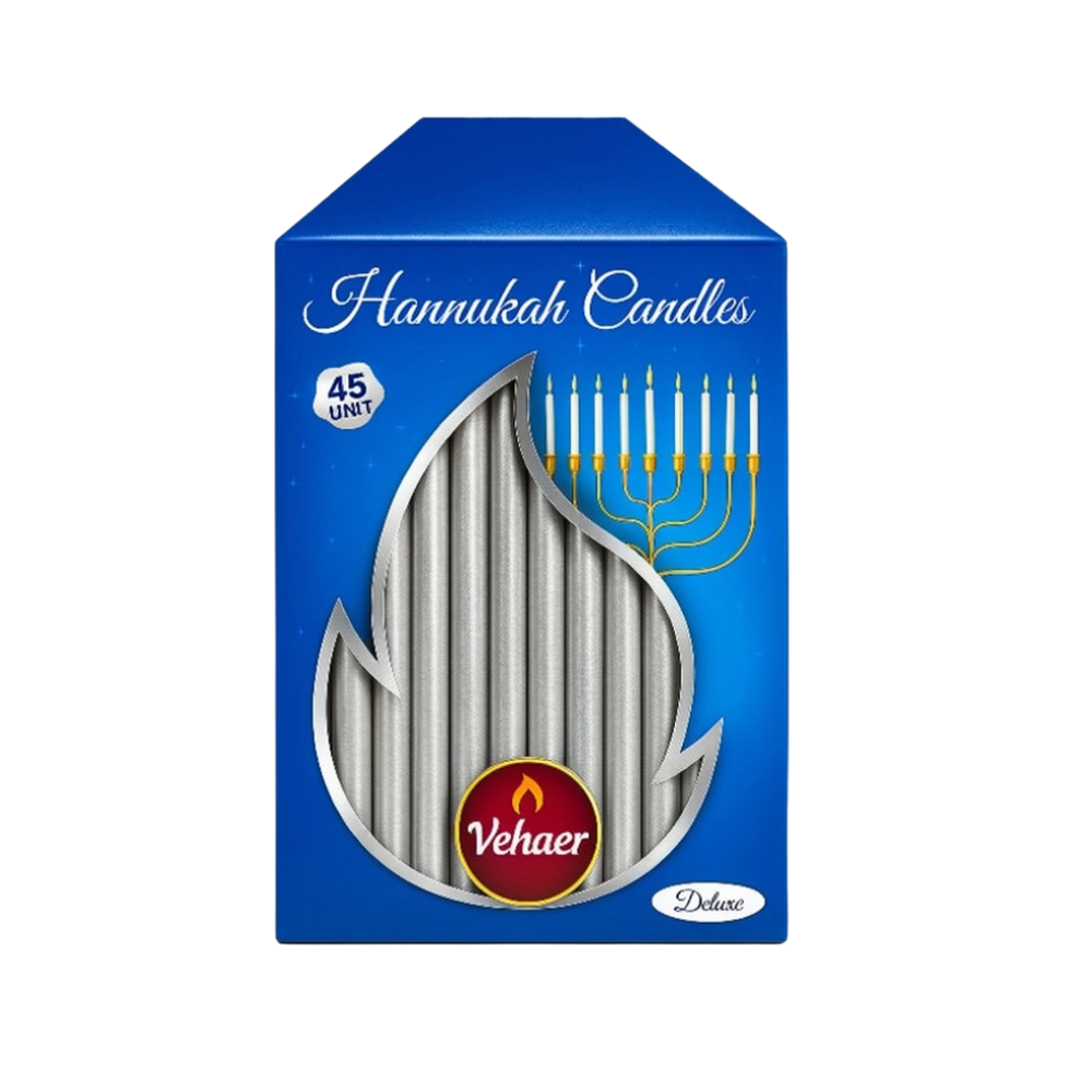 Metallic Silver Chanukah Candles