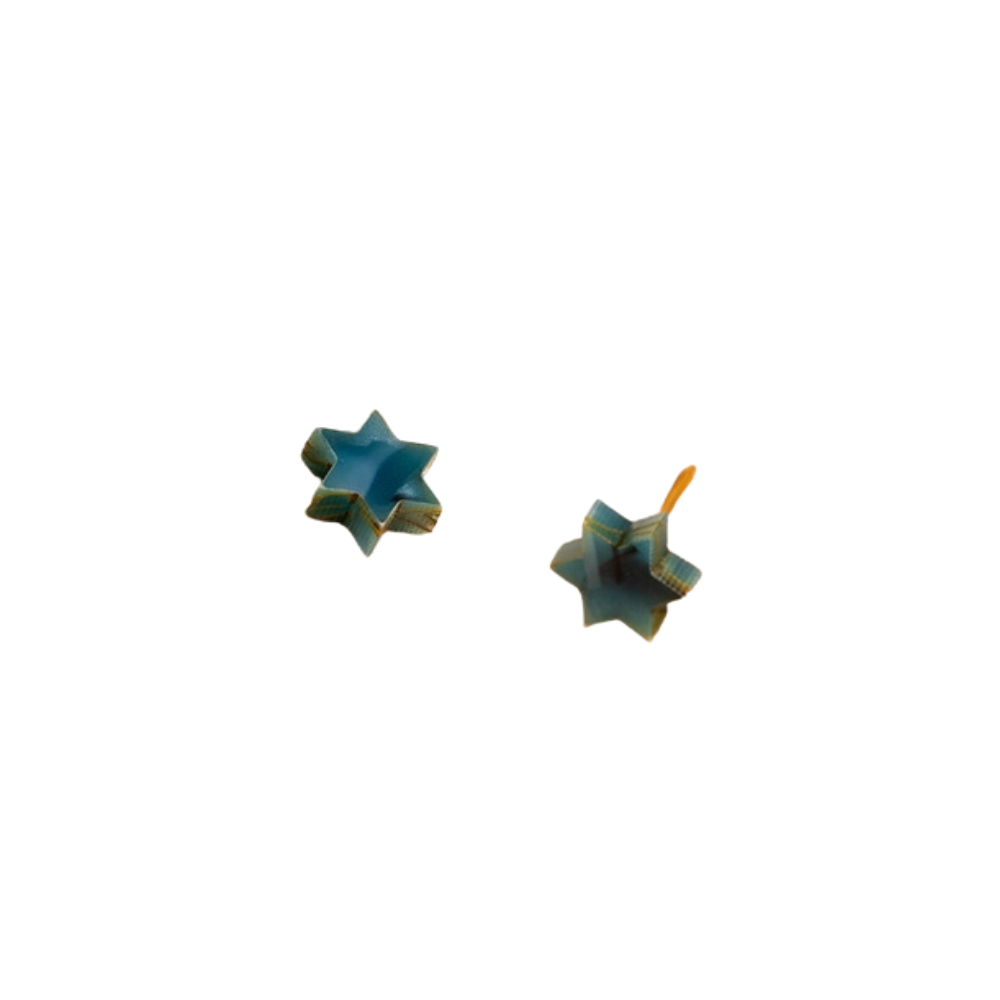 Mini Magens Blue Tortoise Earrings