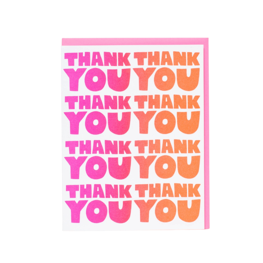 Thank You Gradient Letterpress Greeting Card