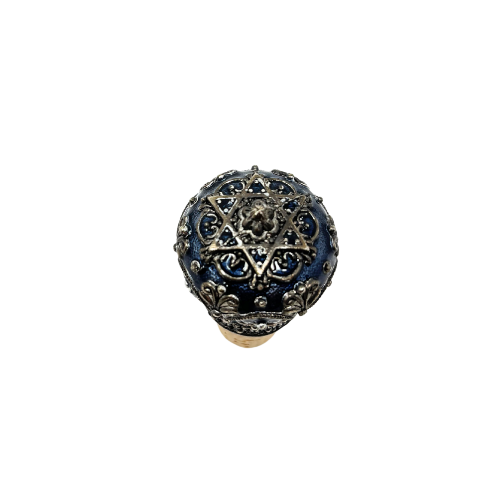 Blue Enamel Star of David Decorative Wine Bottle Stopper