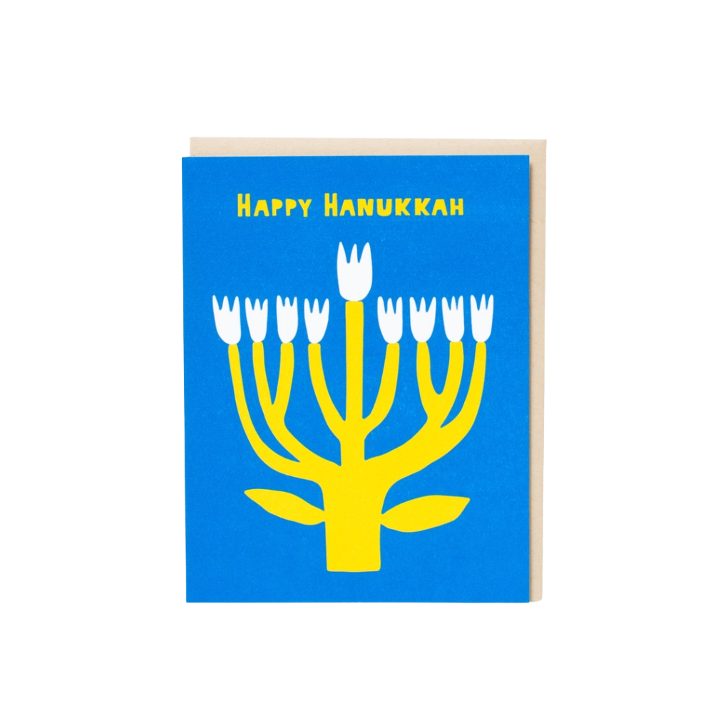 Flower Menorah Greeting Card