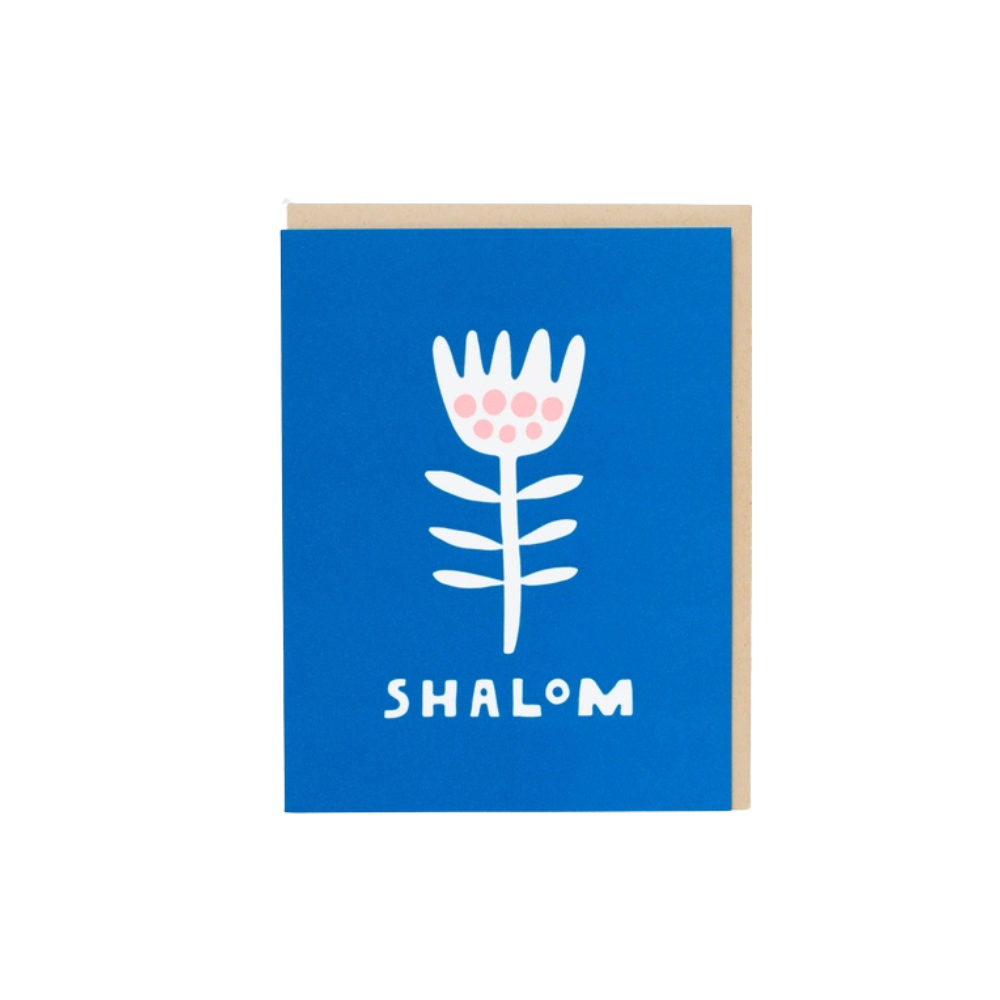 Shalom Flower Letterpress Greeting Card
