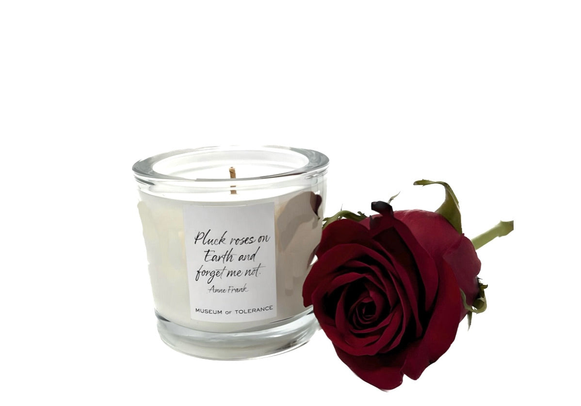 Anne Frank "Pluck Roses" Candle (Small)
