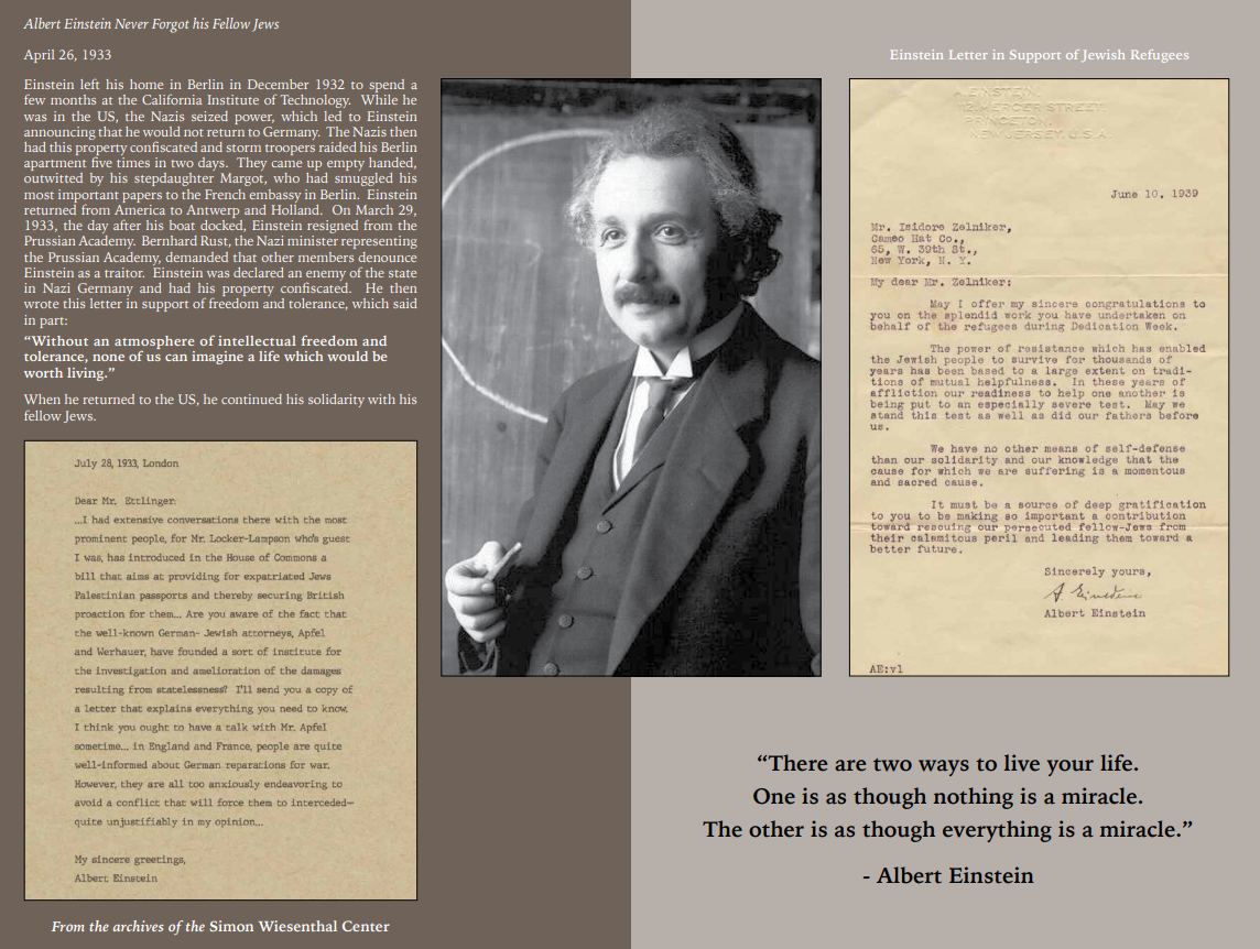 Albert Einstein — Never Forgot His Fellow Jews