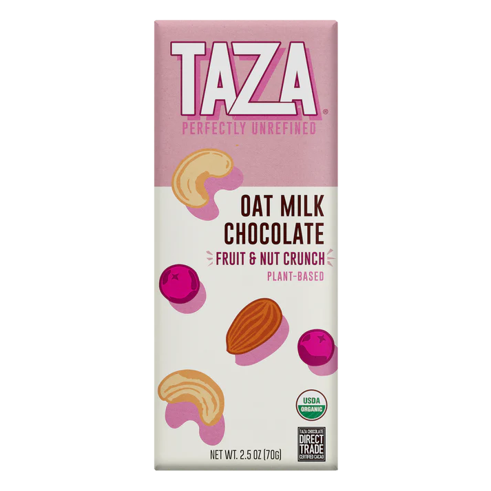 Taza Oat Milk Chocolate Bar - Fruit and Nut Crunch