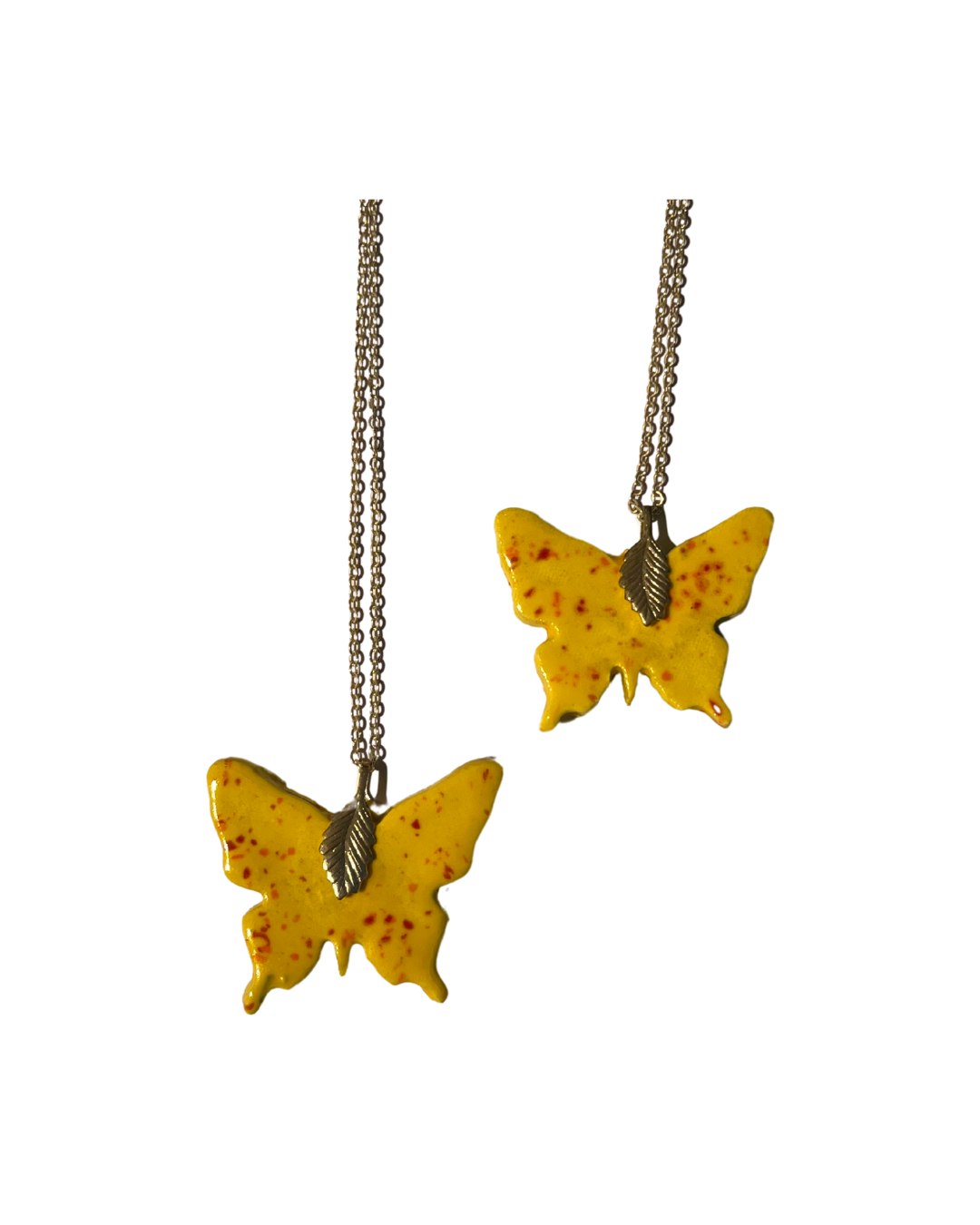 Handmade ceramic butterfly Necklace