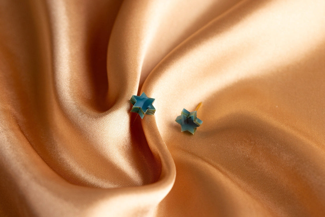 Mini Magens Blue Tortoise Earrings